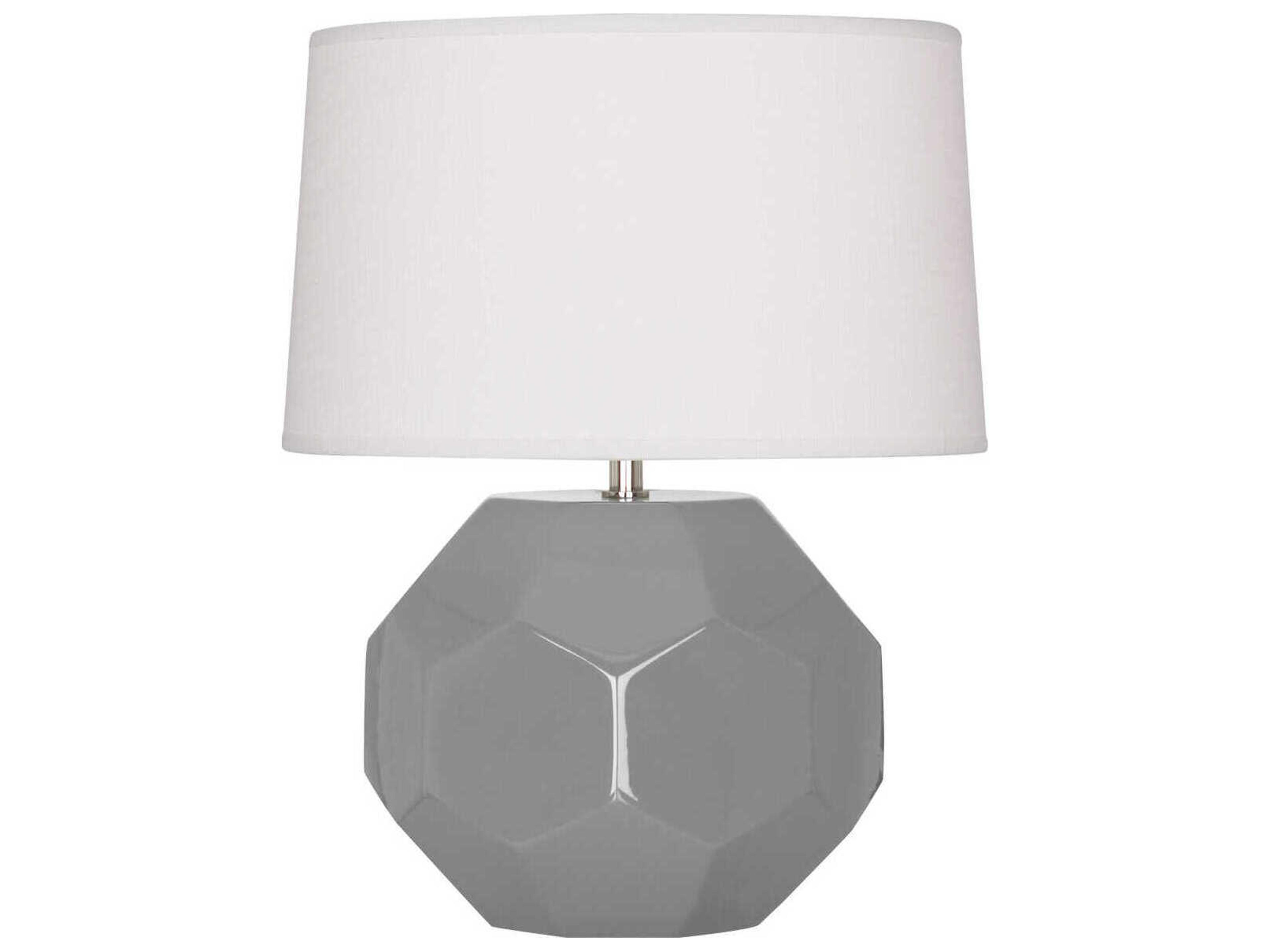 Robert Abbey Franklin Smokey Taupe Glazed Gray Table Lamp