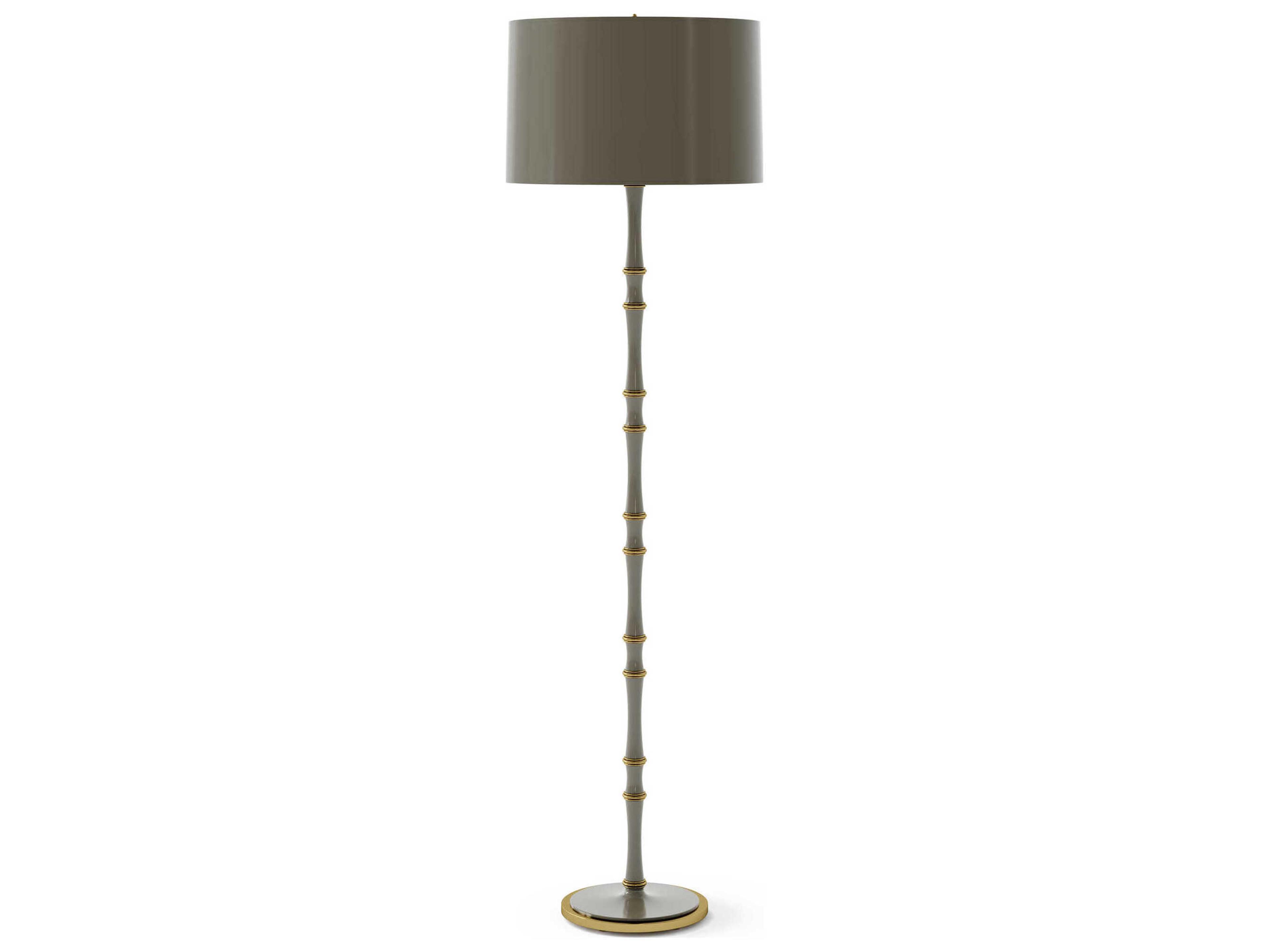 Robert Abbey Kane Smokey Taupe Gray Floor Lamp
