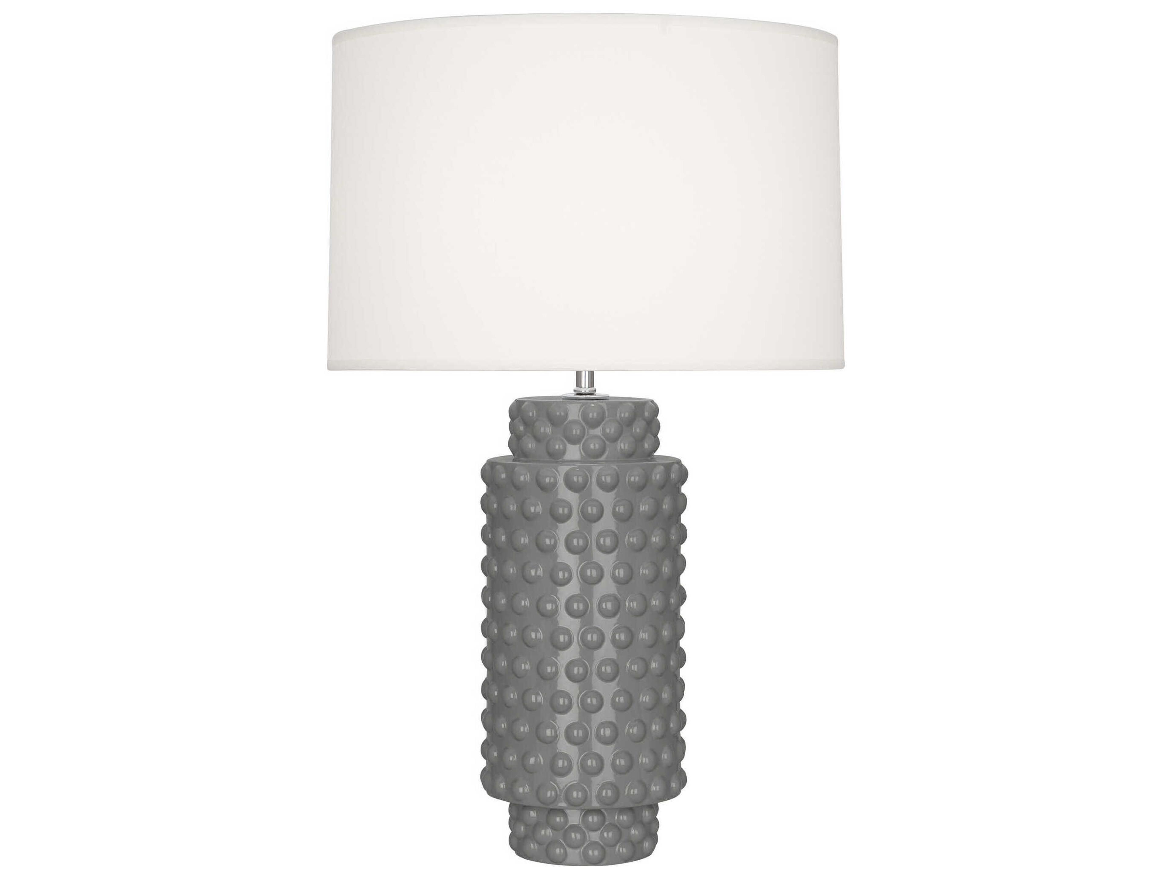 Robert Abbey Dolly Smokey Taupe Glazed Textured Gray Buffet Lamp