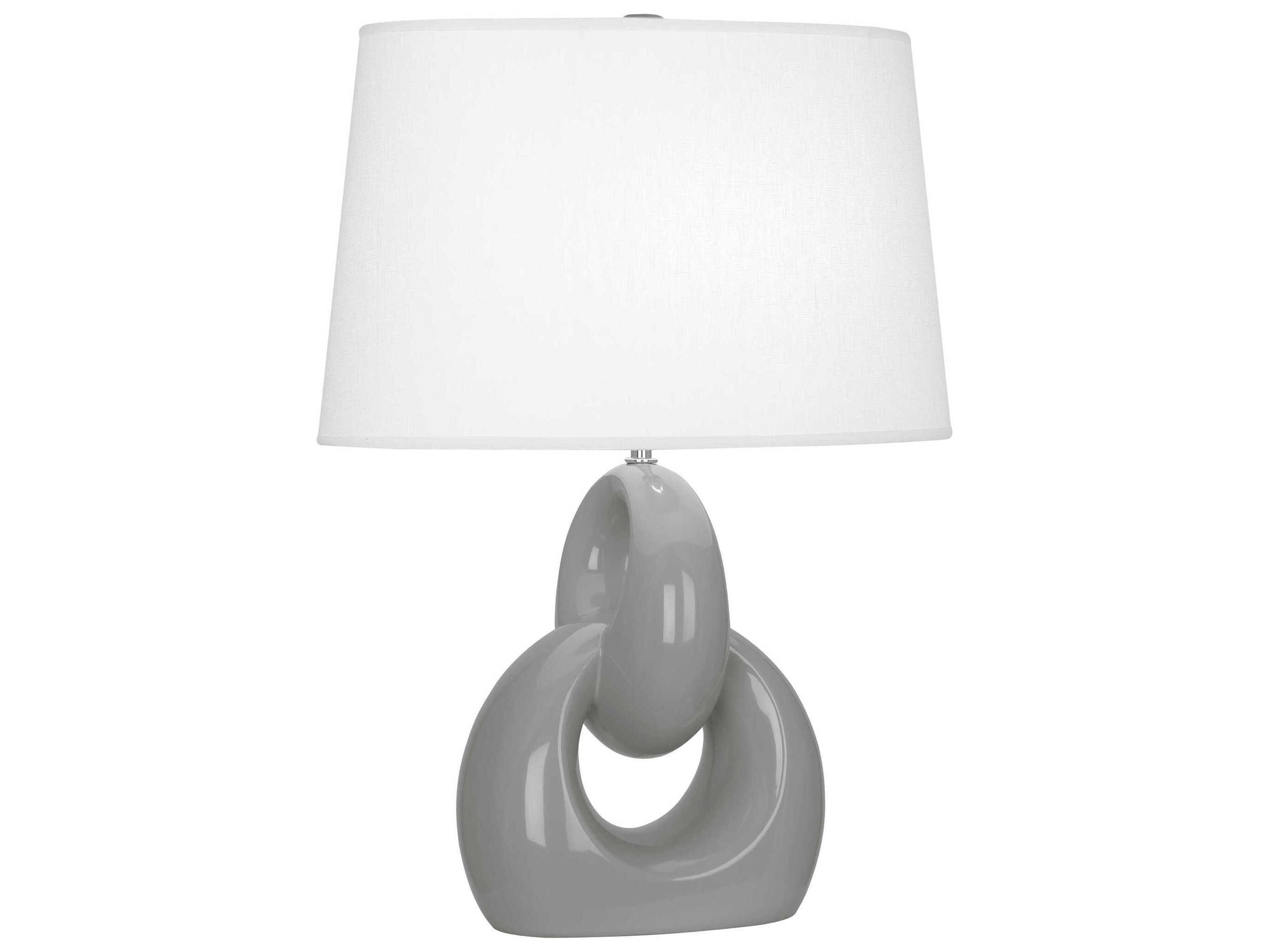 Robert Abbey Fusion Smokey Taupe Glazed Polished Nickel Gray Buffet Lamp
