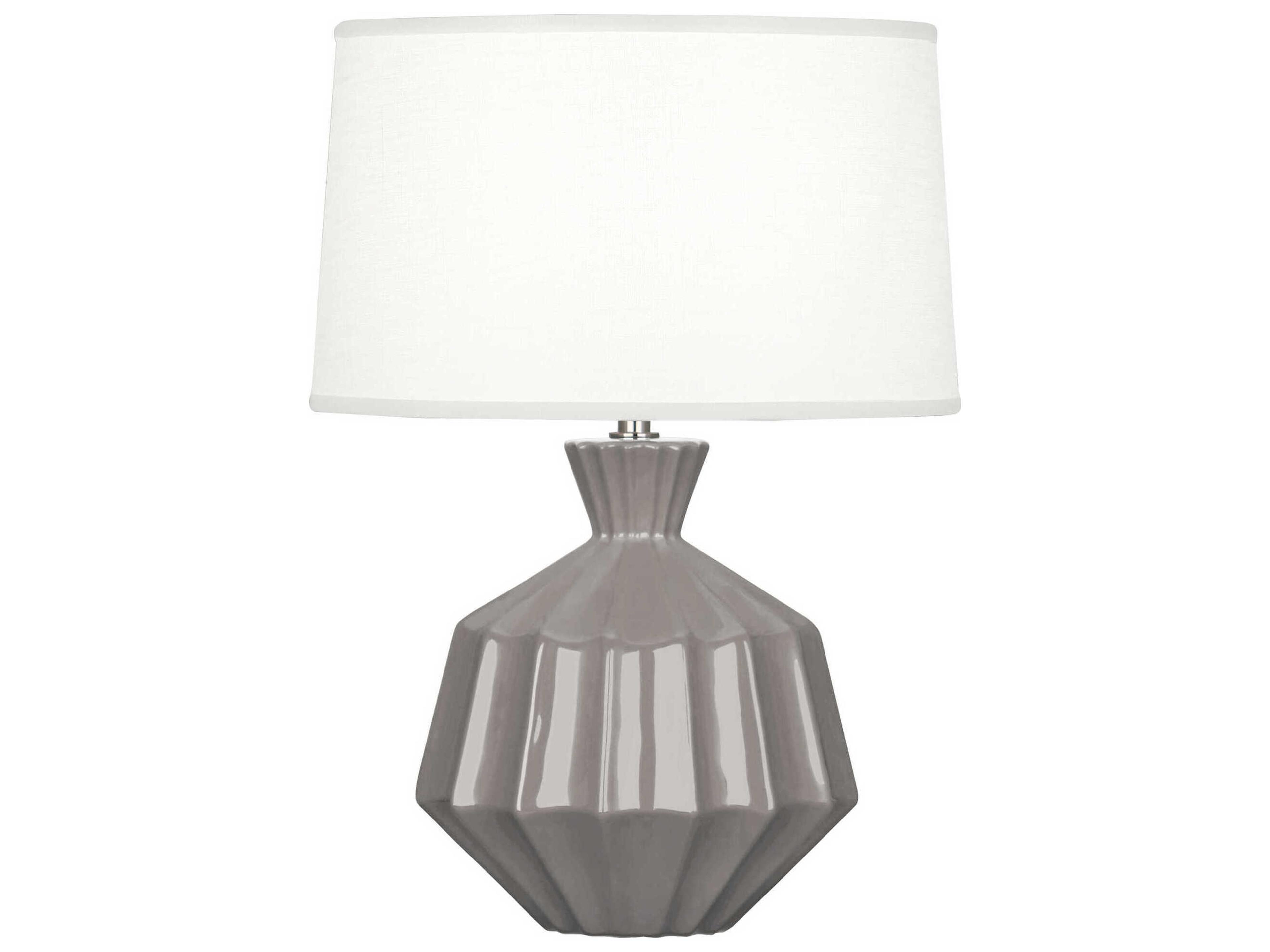 Robert Abbey Orion Smoky Taupe Glazed Gray Table Lamp