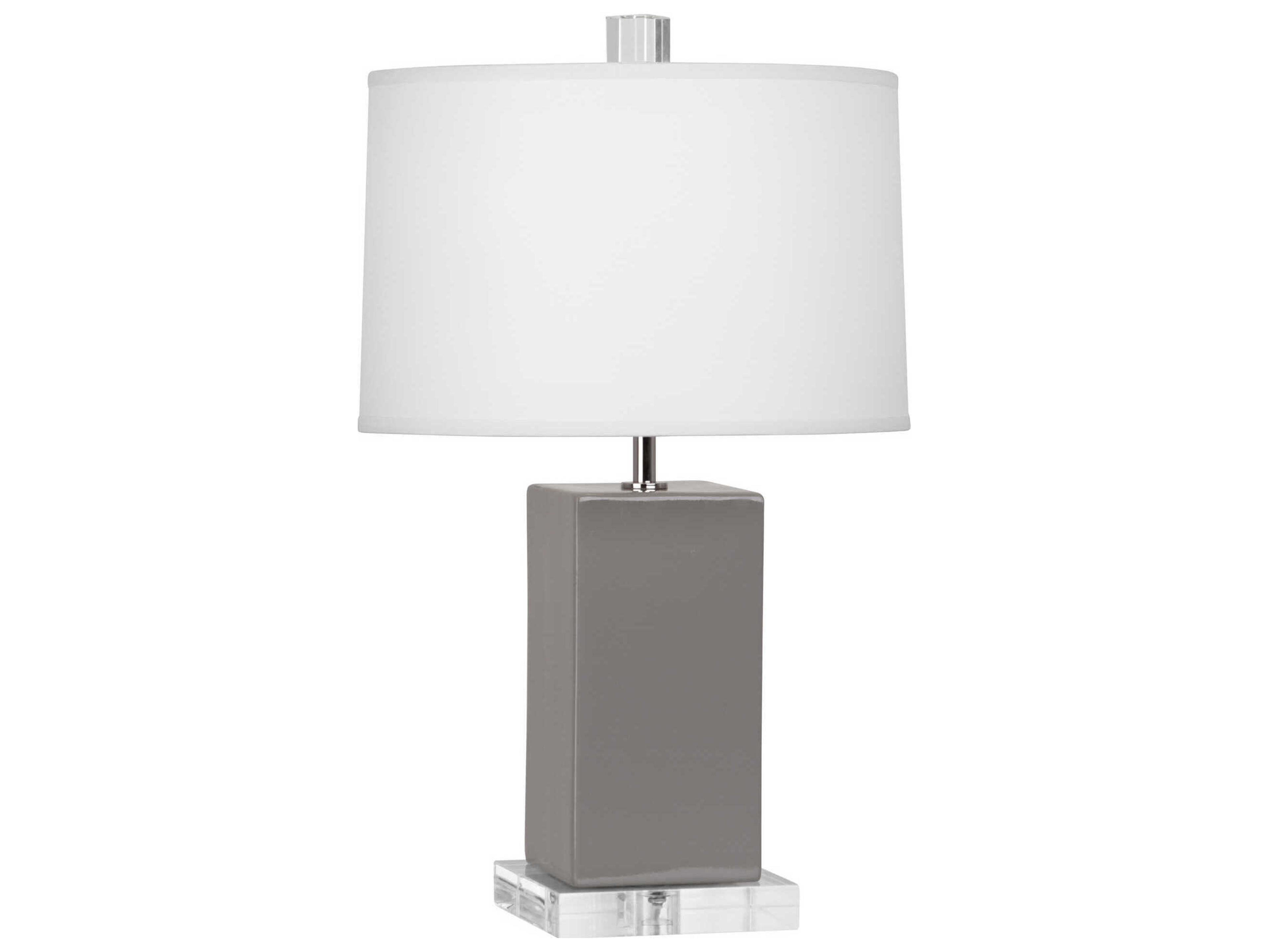 Robert Abbey Harvey Smokey Taupe Glazed Gray Table Lamp