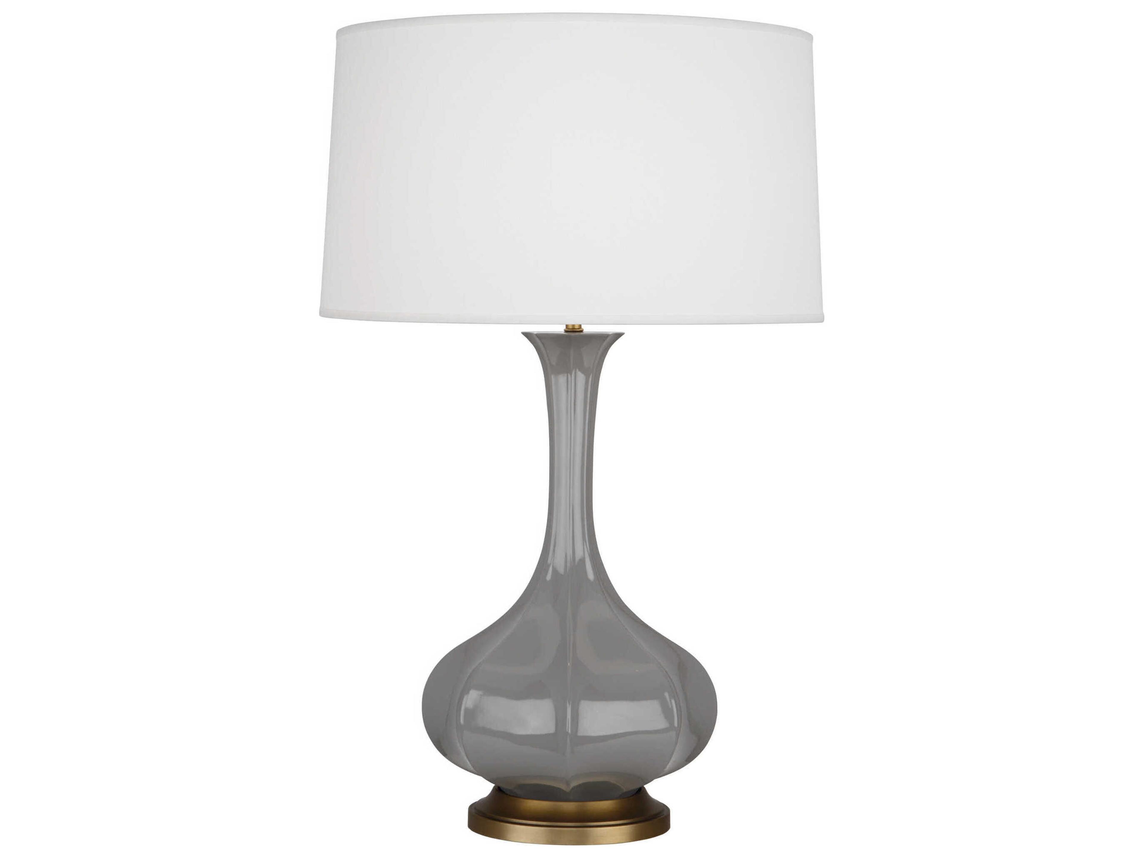 Robert Abbey Pike Smoky Taupe Glazed Aged Brass Gray Buffet Lamp