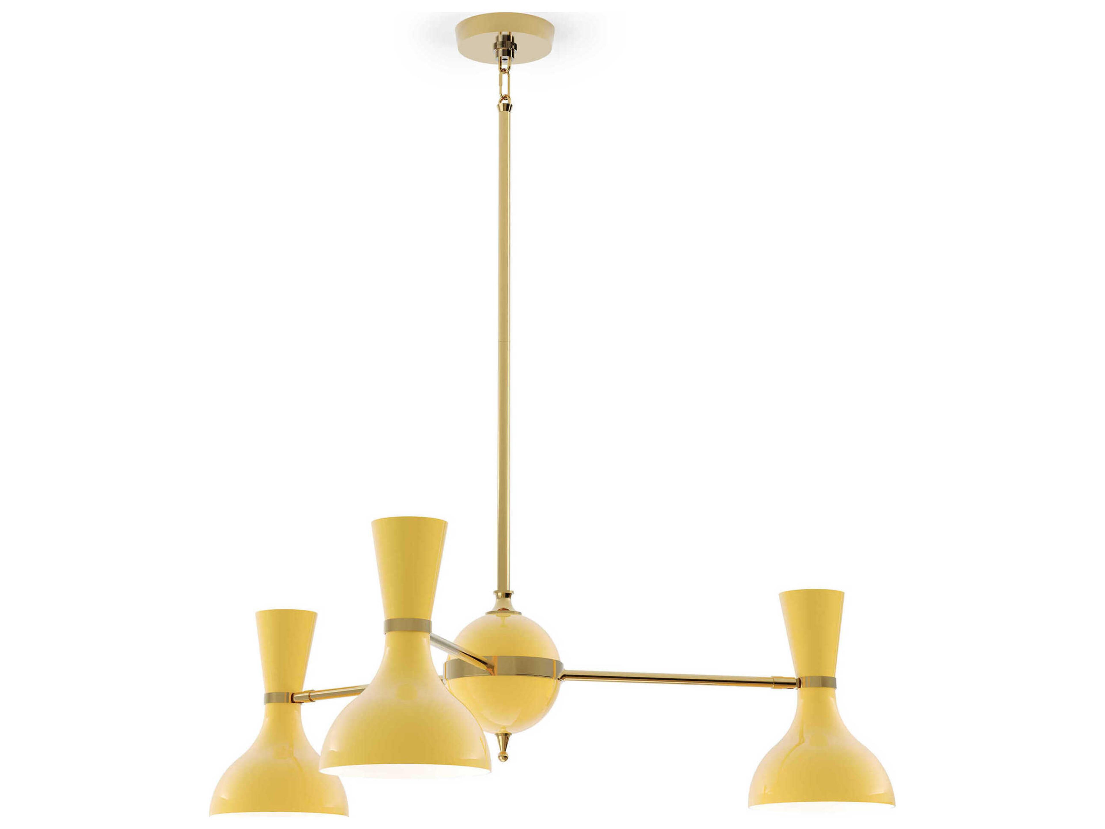 Robert Abbey Clare 3-Light Sunset Yellow Chandelier