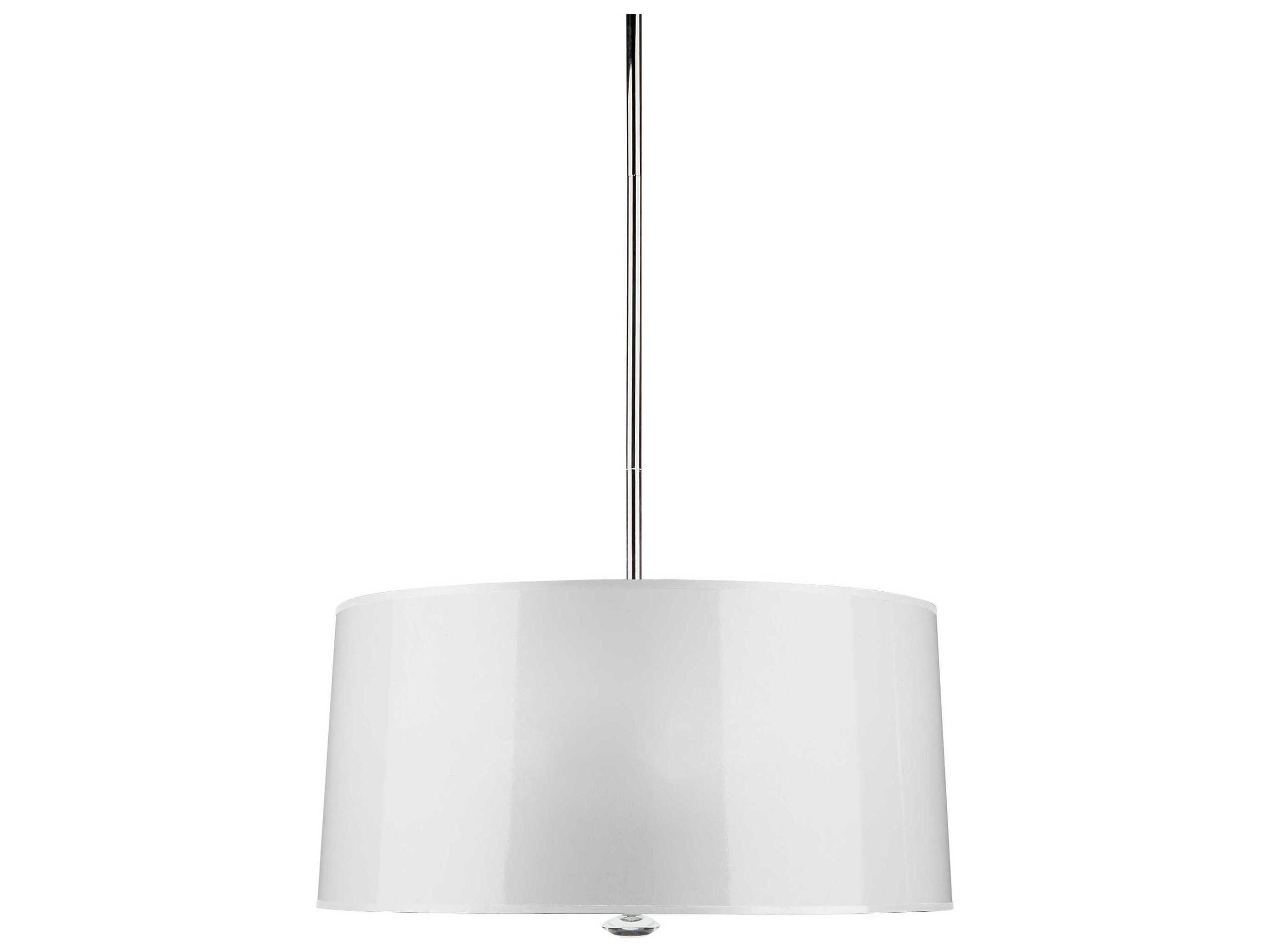 Robert Abbey Penelope 3-Light Polished Nickel White Drum Pendant