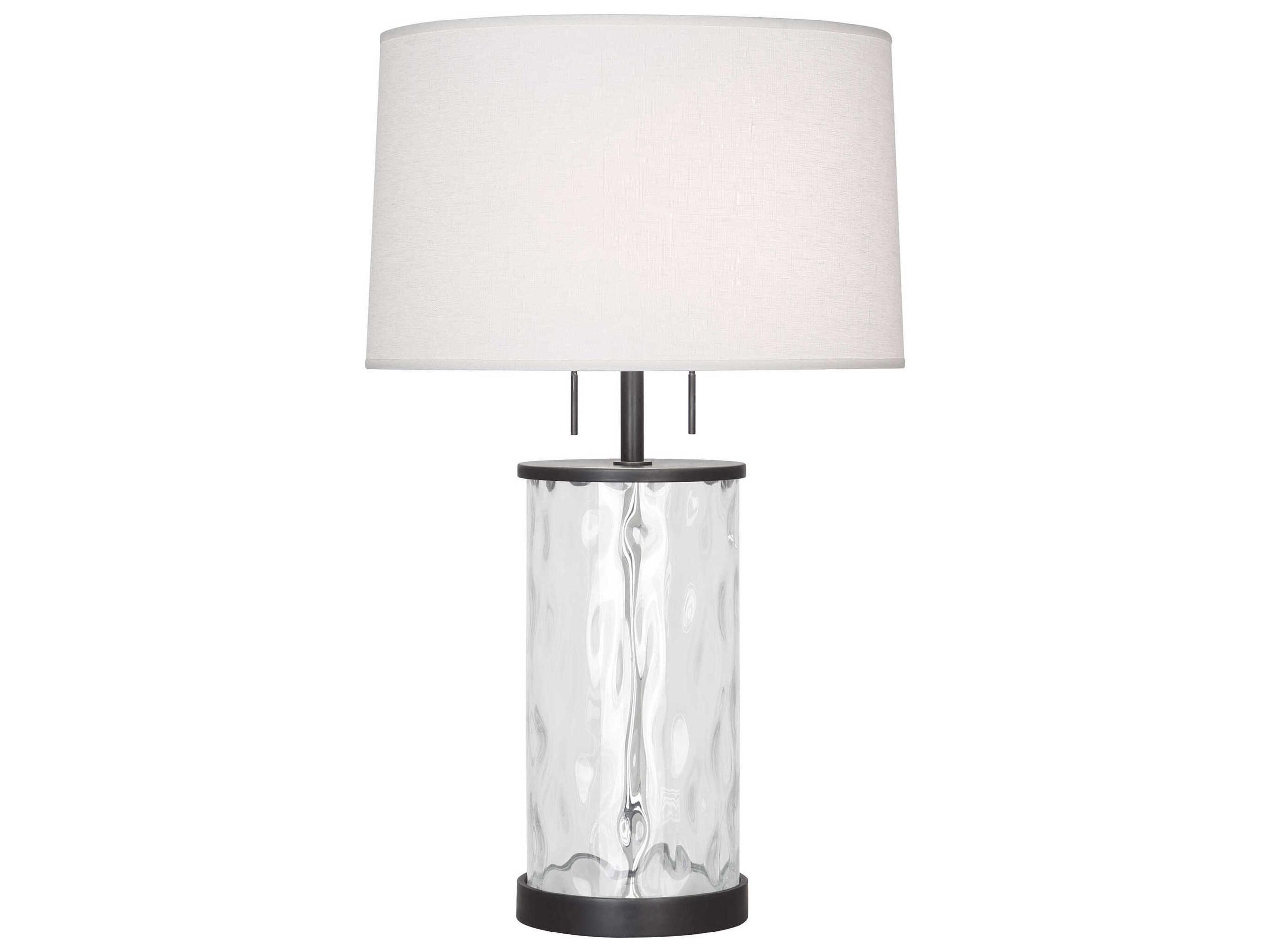 Robert Abbey Gloria Deep Patina Bronze Wavy Glass Body Buffet Lamp