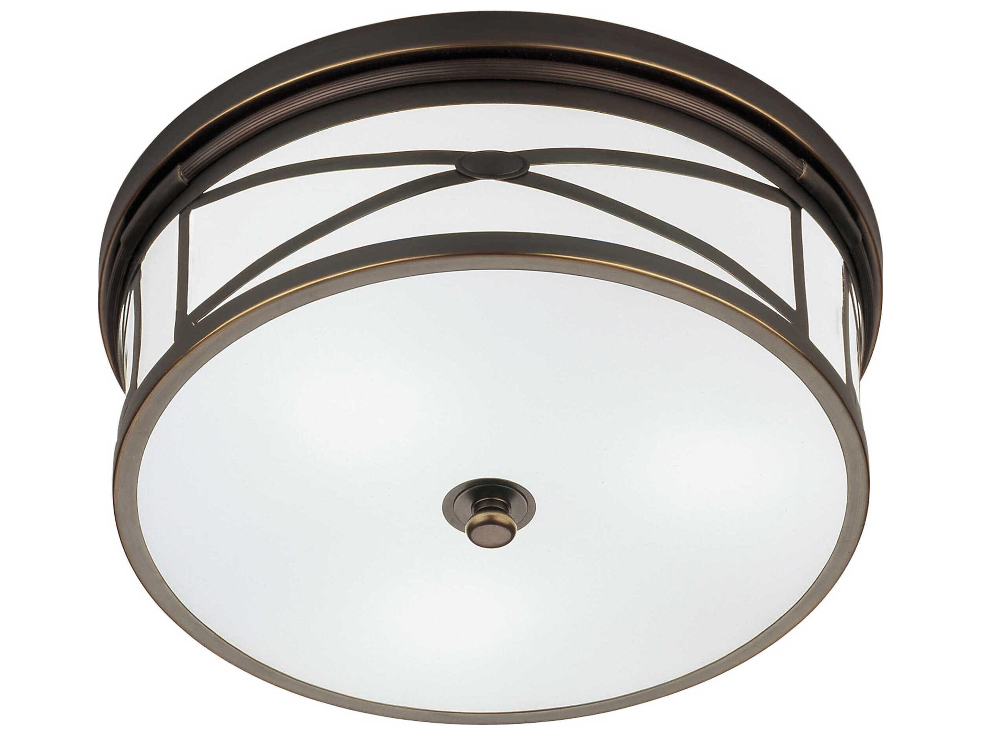 Robert Abbey Chase 3-Light Deep Patina Bronze Round Flush Mount