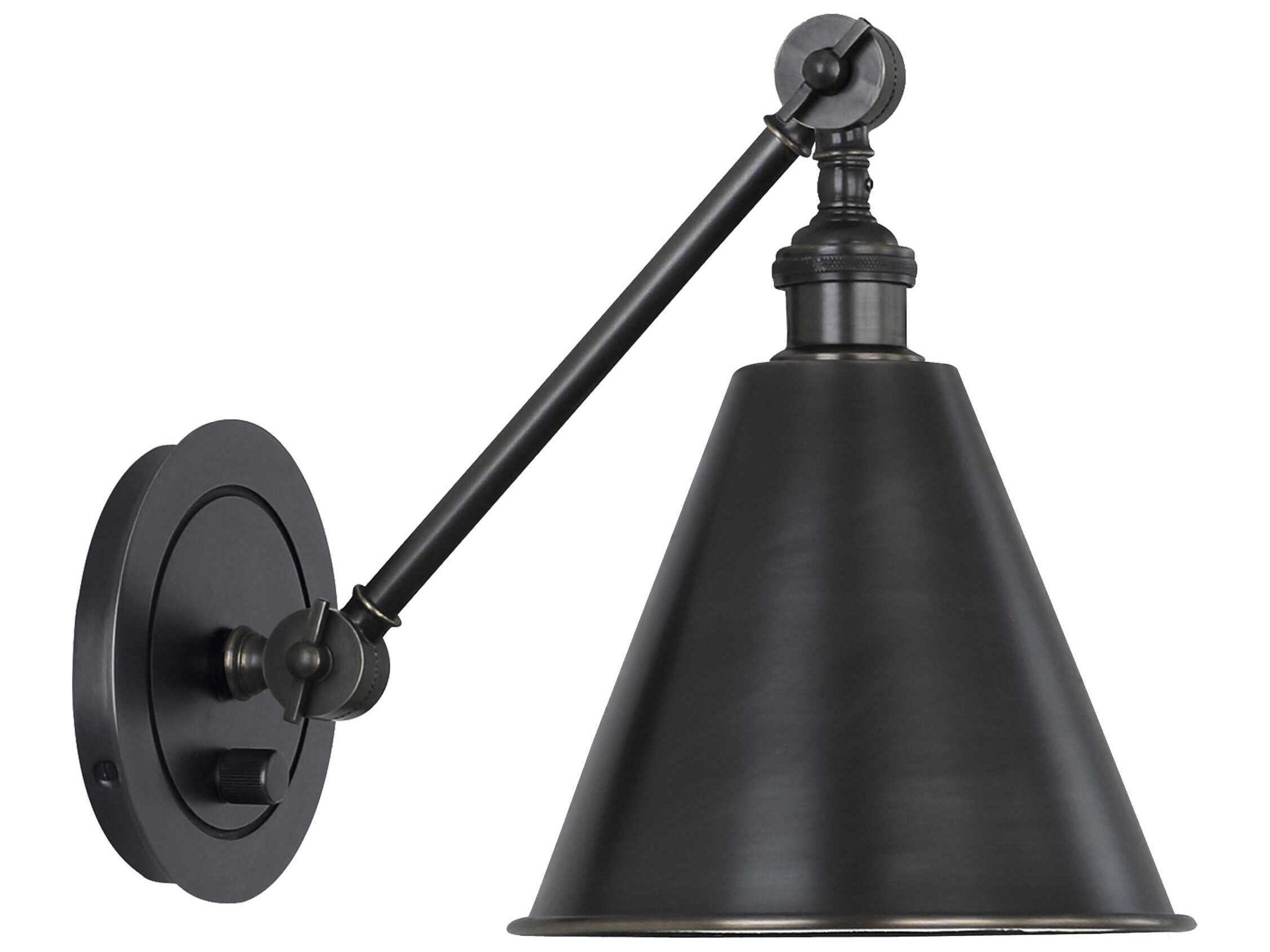 Robert Abbey Alloy 1-Light Deep Patina Bronze Swing Wall Sconce