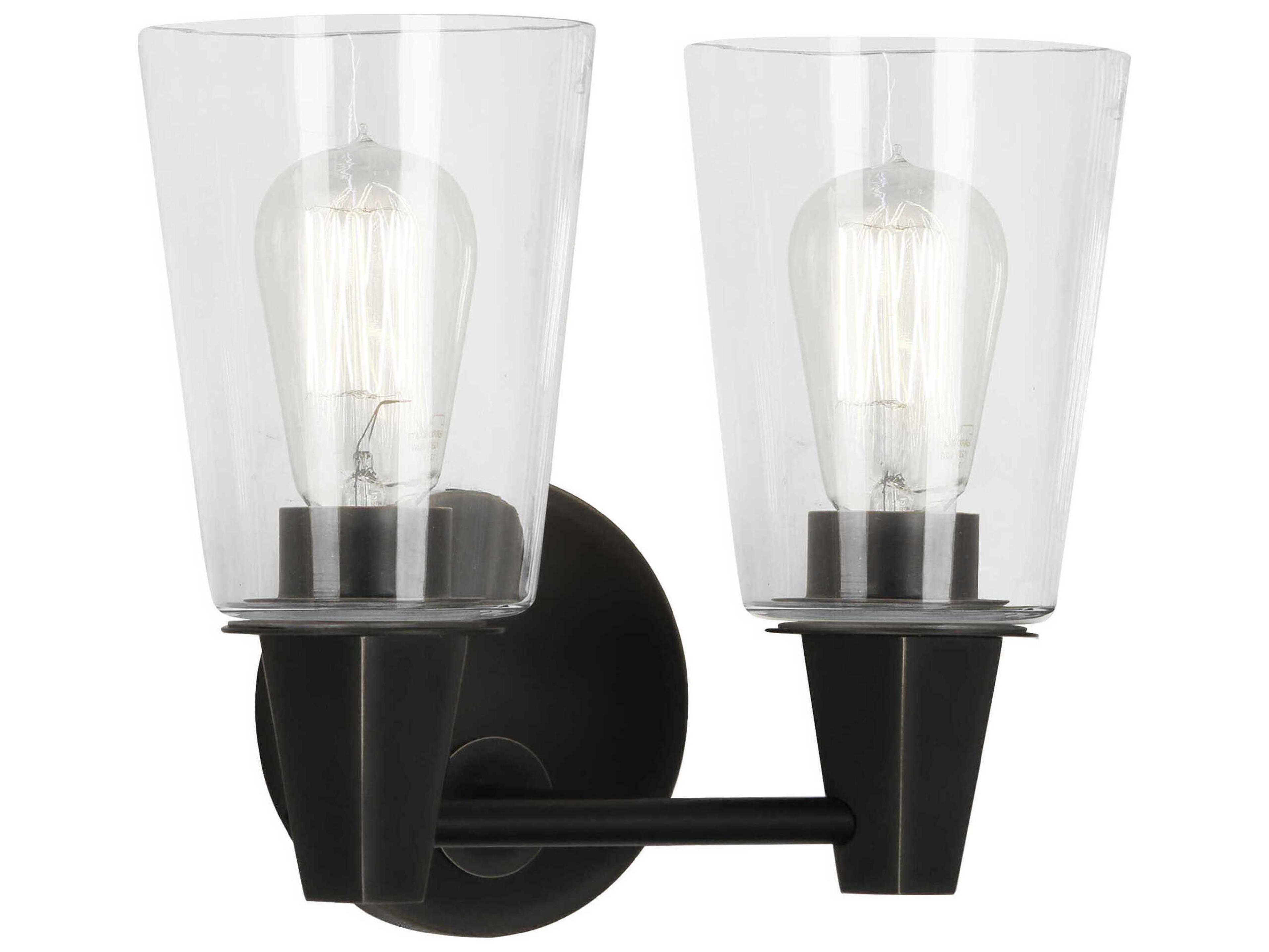 Robert Abbey Wheatley 2-Light Deep Patina Bronze Vanity Light