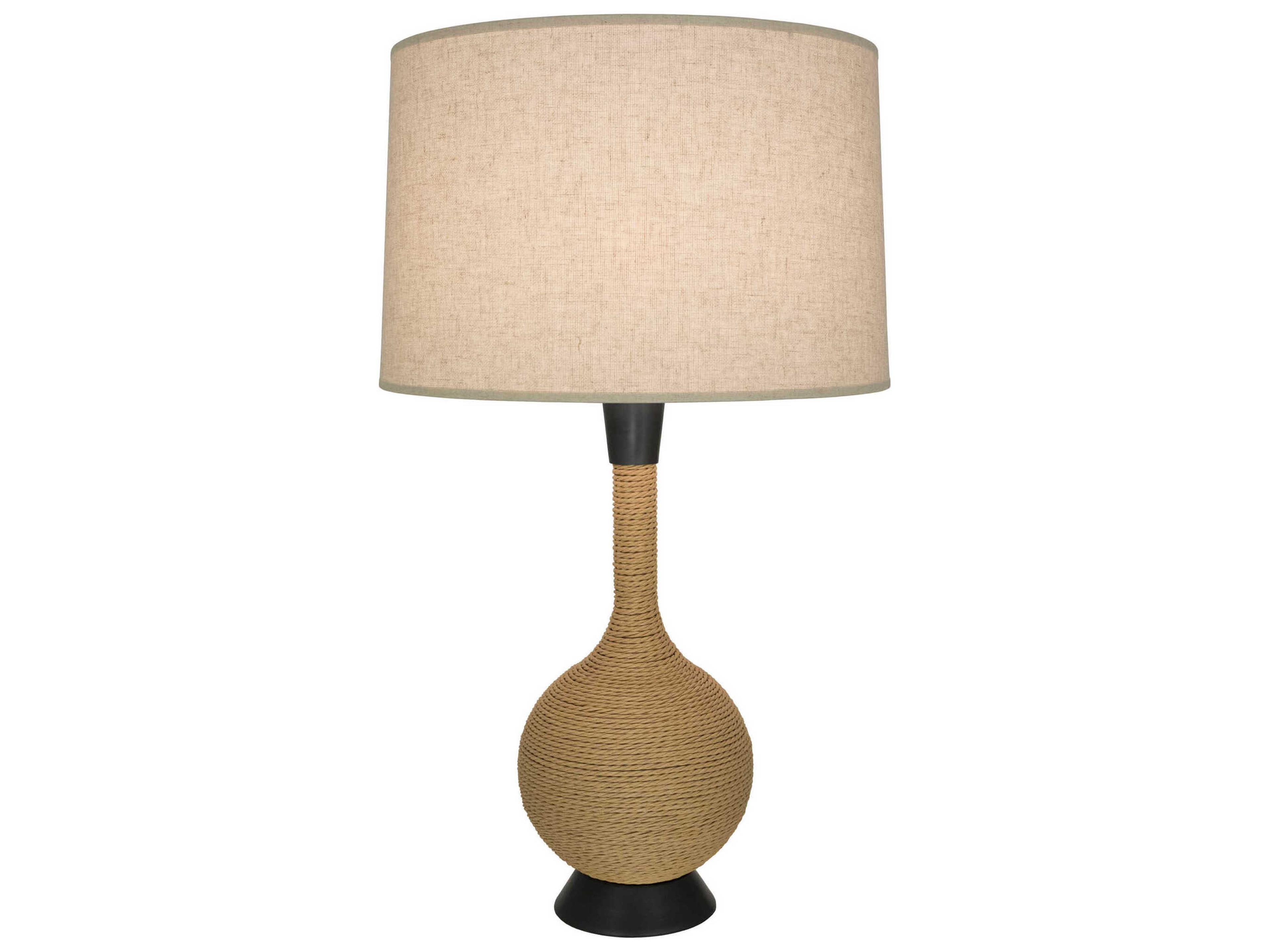 Robert Abbey Hatteras Natural Rope Deep Patina Bronze Buffet Lamp