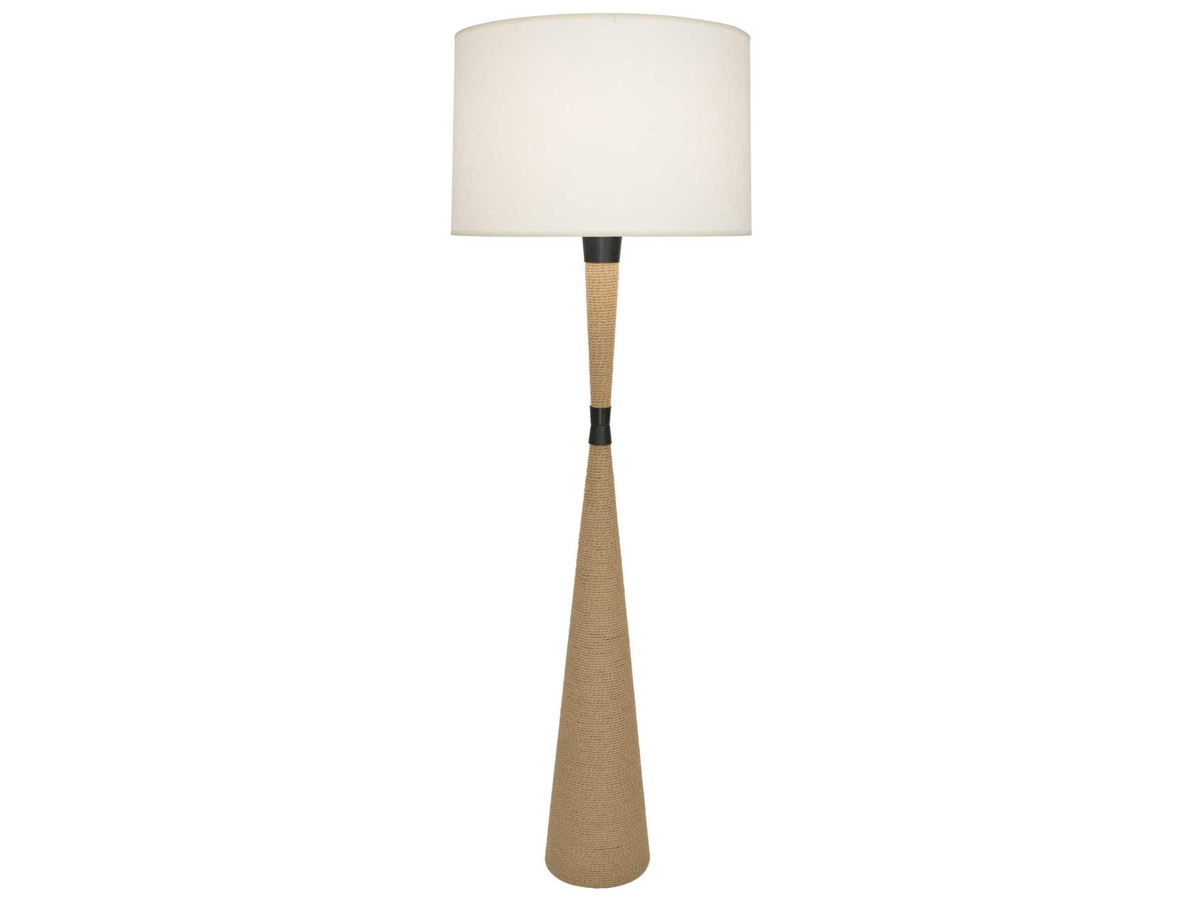 Robert Abbey Hatteras Natural Rope Deep Patina Bronze Floor Lamp