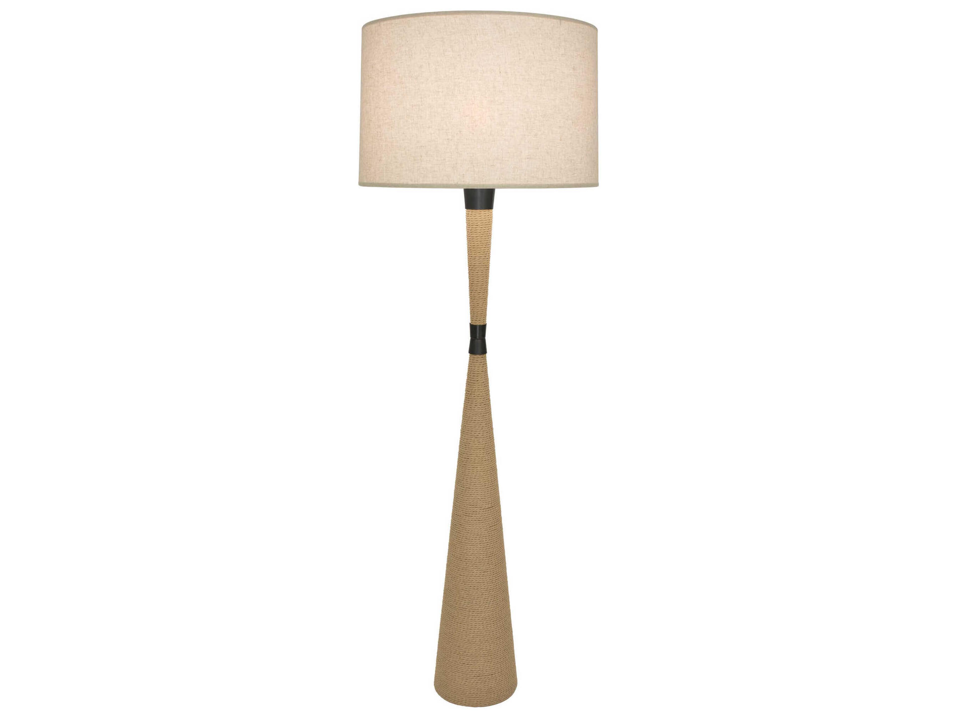 Robert Abbey Hatteras Natural Rope Deep Patina Bronze Floor Lamp