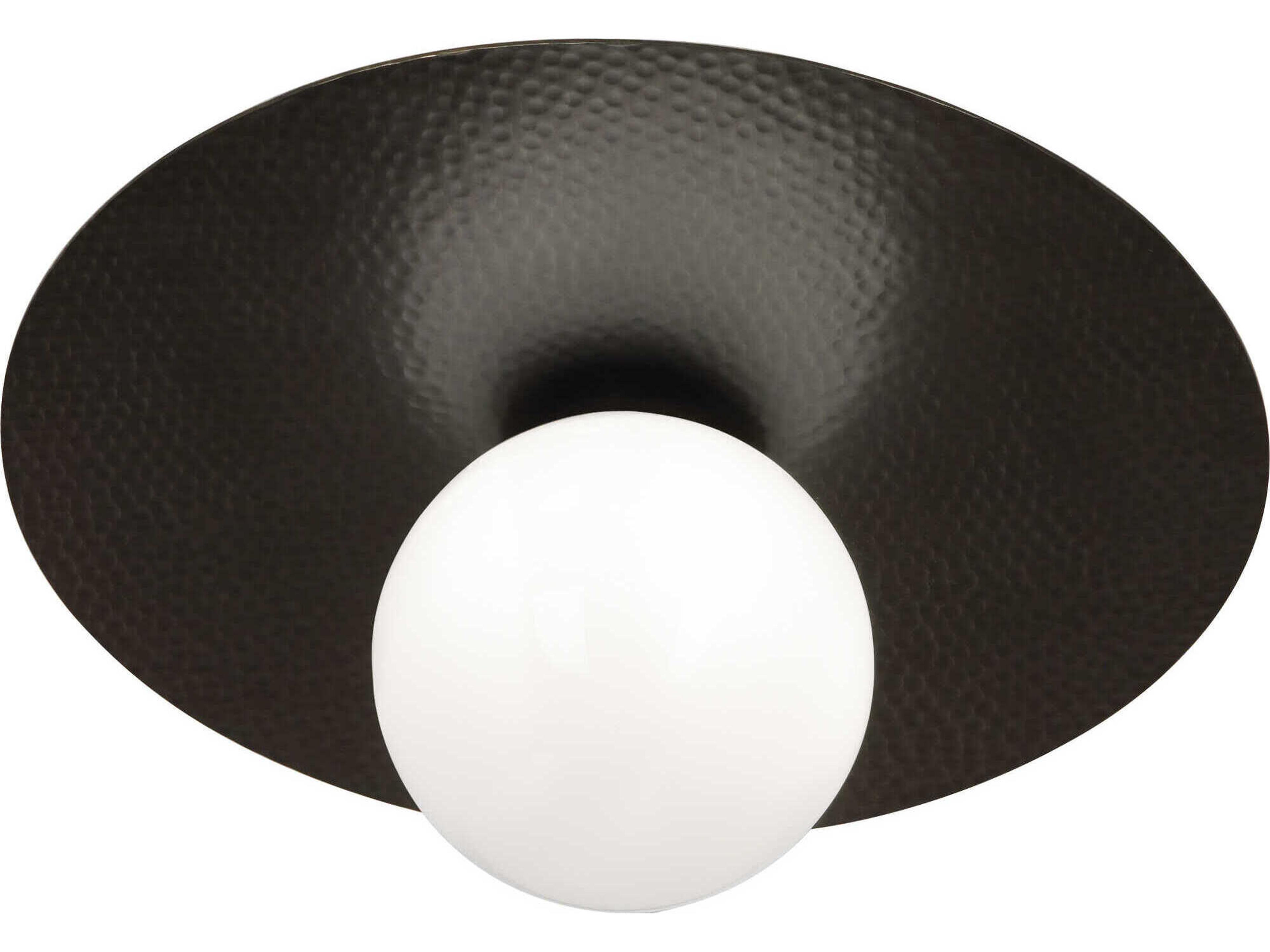 Robert Abbey Dal 1-Light Deep Patina Bronze Globe Flush Mount