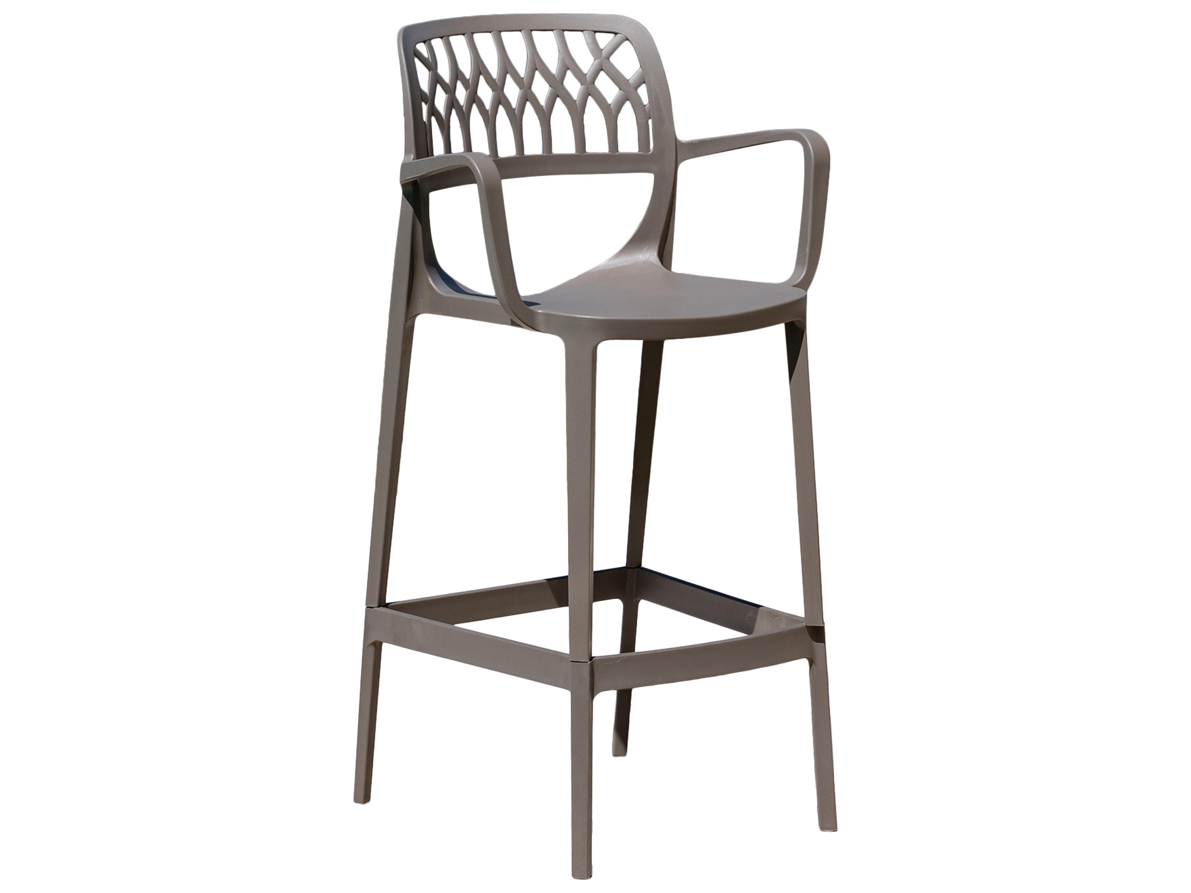 Rainbow Outdoor Elsa Resin Cappuccino Stackable Bar Stool Set of 2