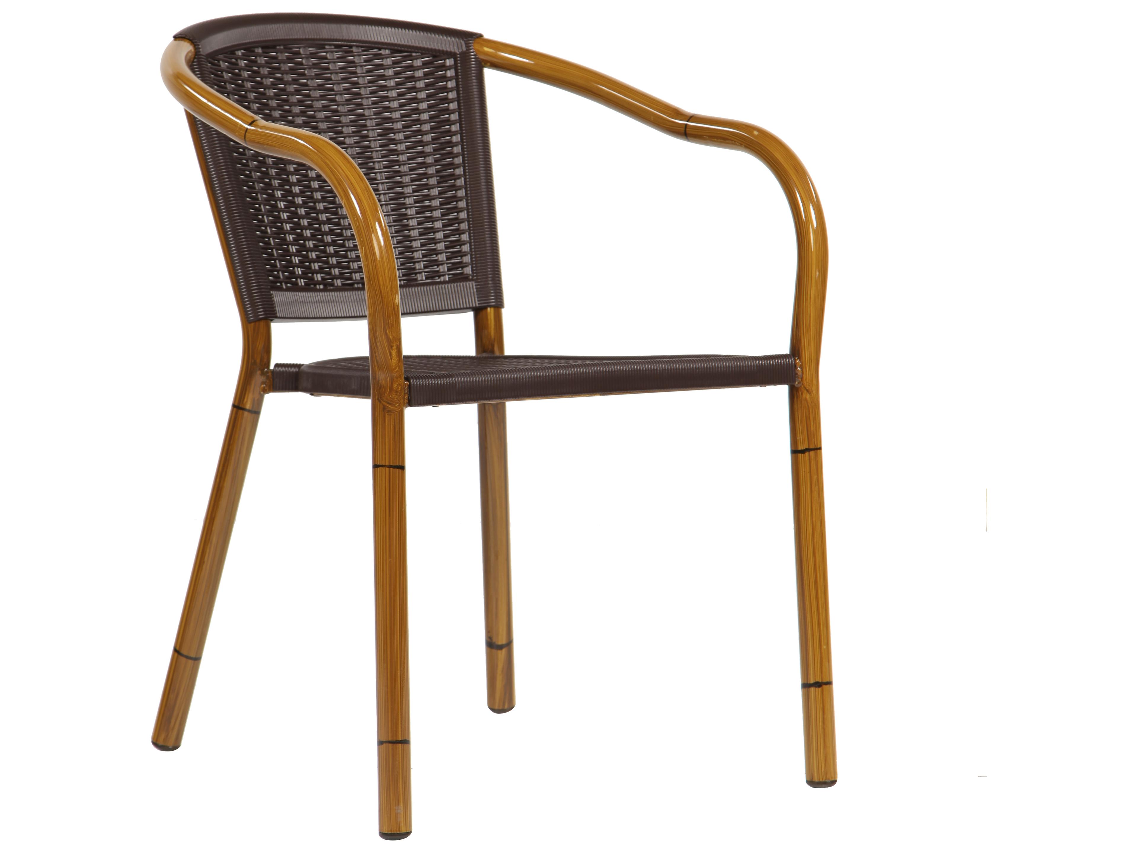 Rainbow Outdoor Lapis Aluminum Resin Brown Stackable Dining Arm Chair Set of 2