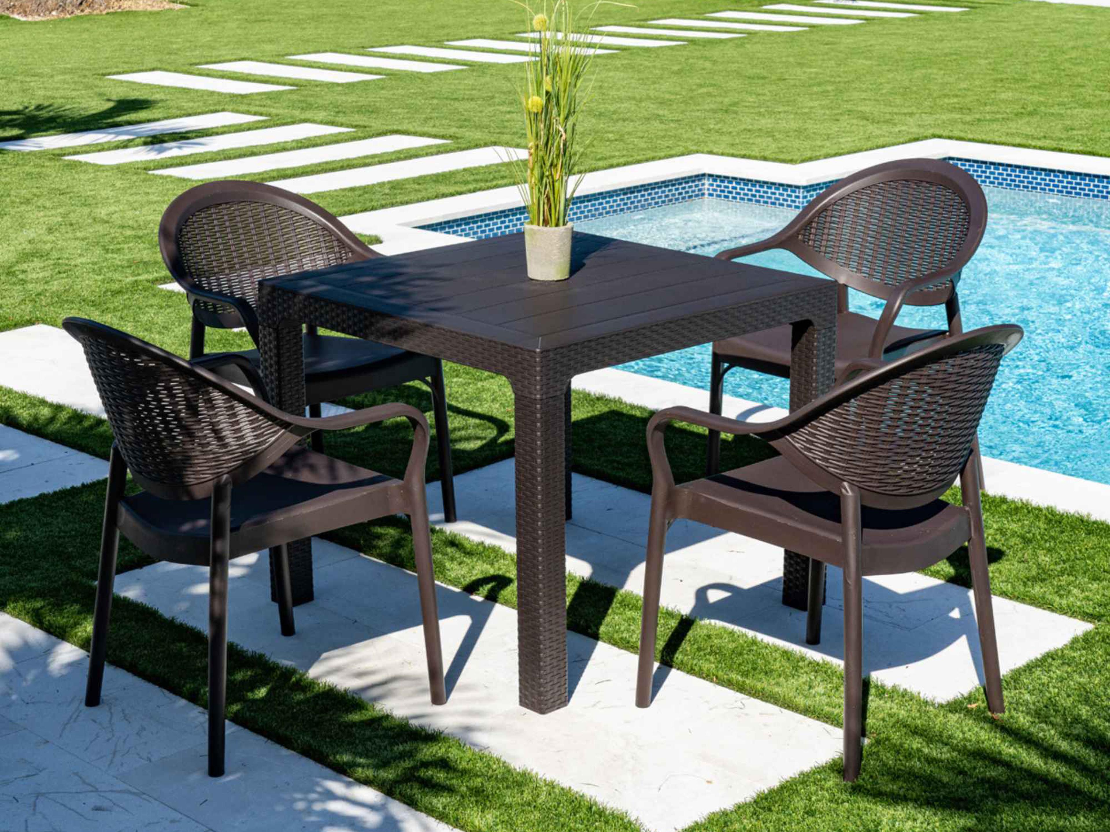 Rainbow Outdoor Mona Wicker Dining Set