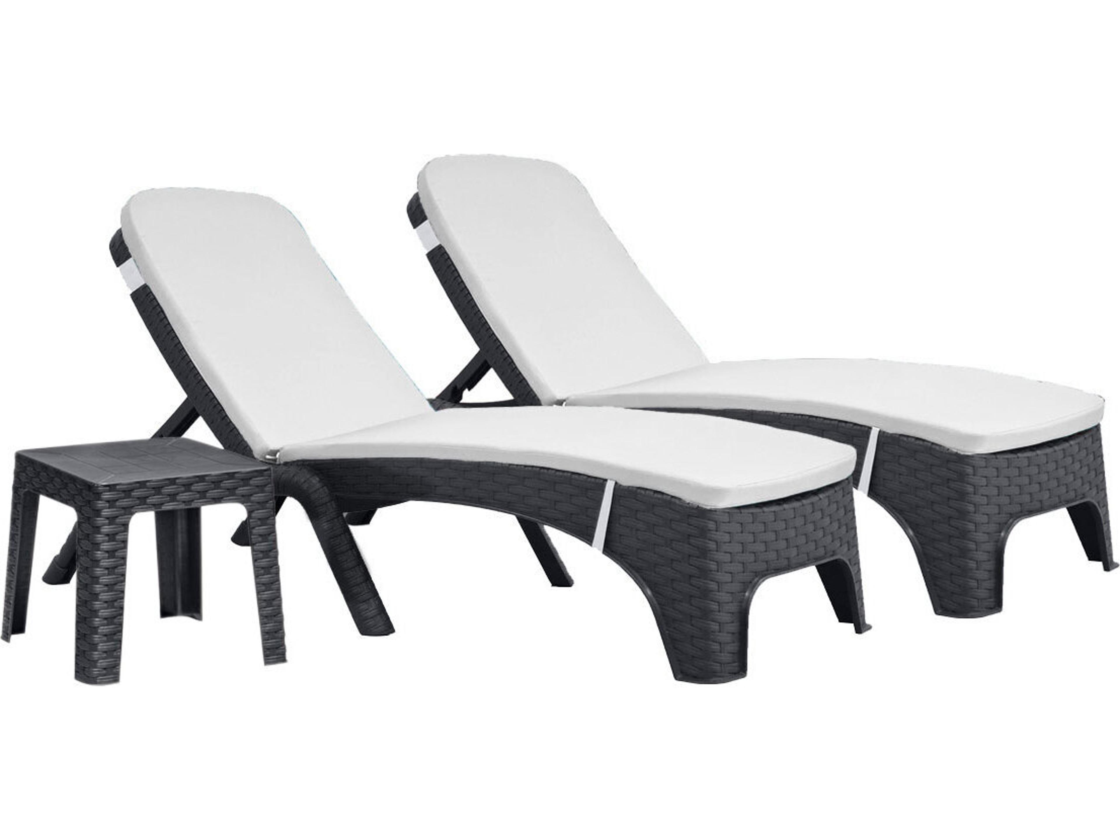 Rainbow Outdoor Roma Resin Wicker Anthracite 3 Piece Lounge Set with Cushion