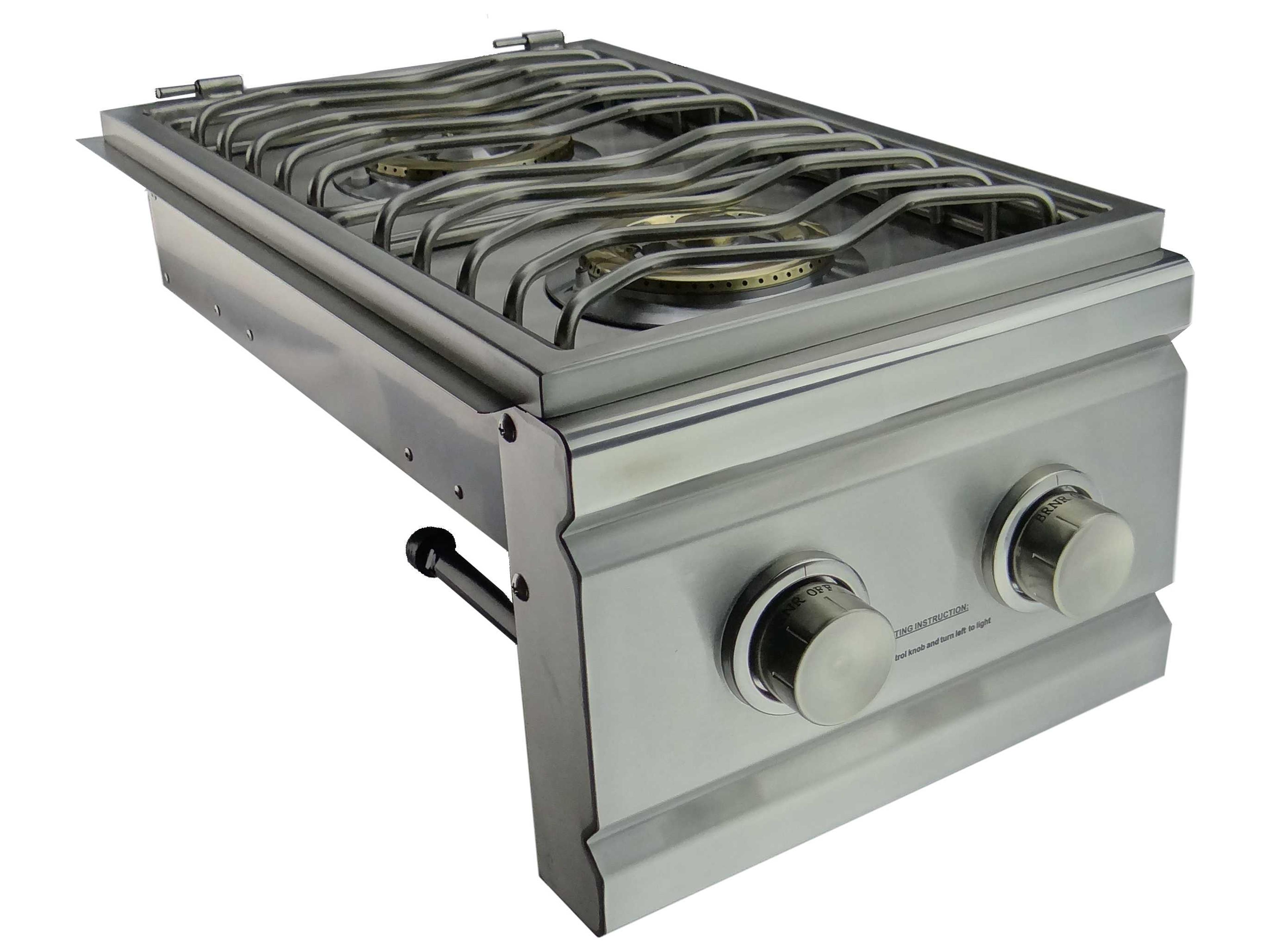 RCS Grills Stainless Natural Gas Double Side Burner - Slide-In