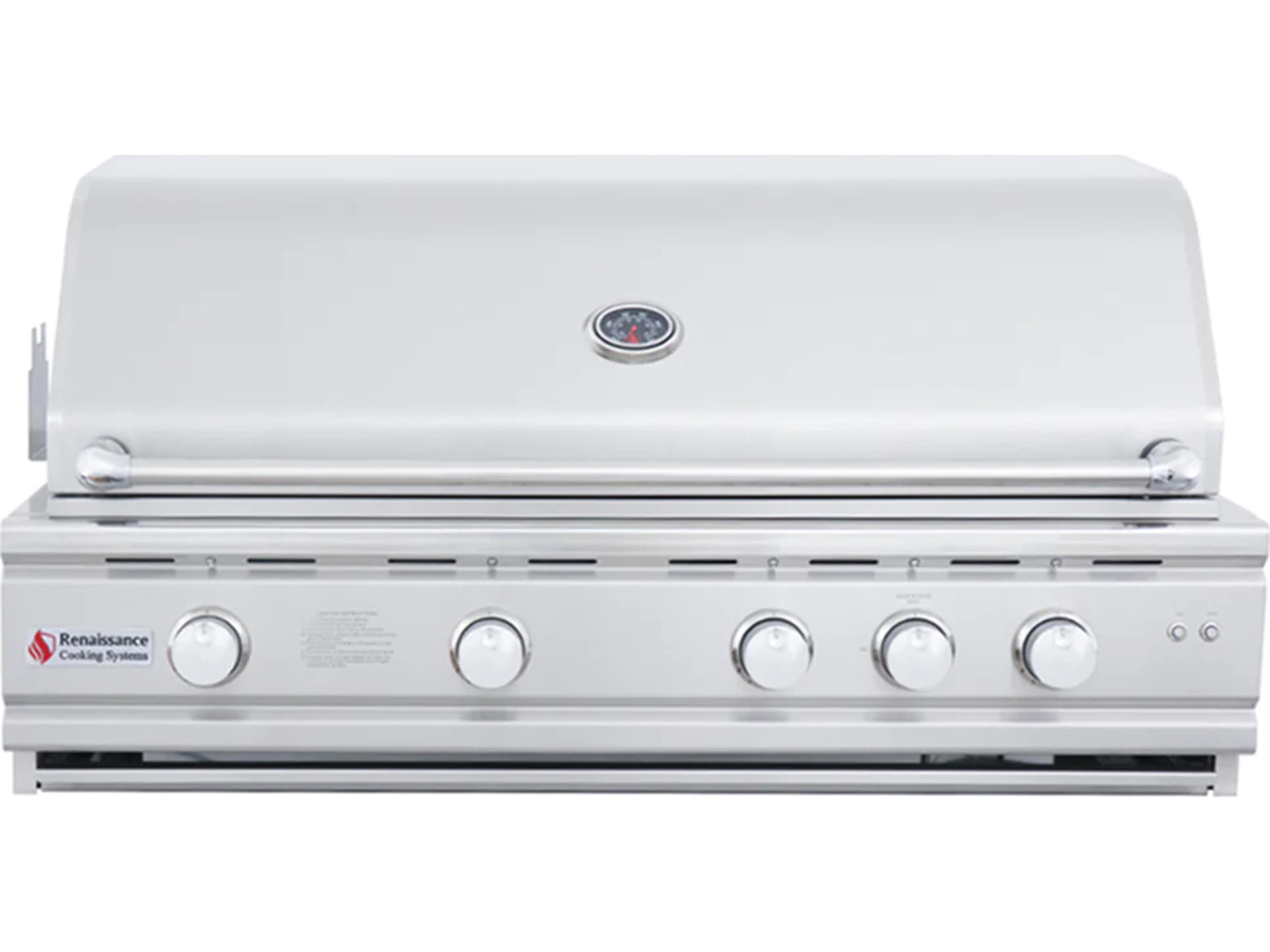 RCS Grills Stainless Steel 42" Cutlass Pro Grill with Rear Burner, Briquette Trays & Blue LEDs -