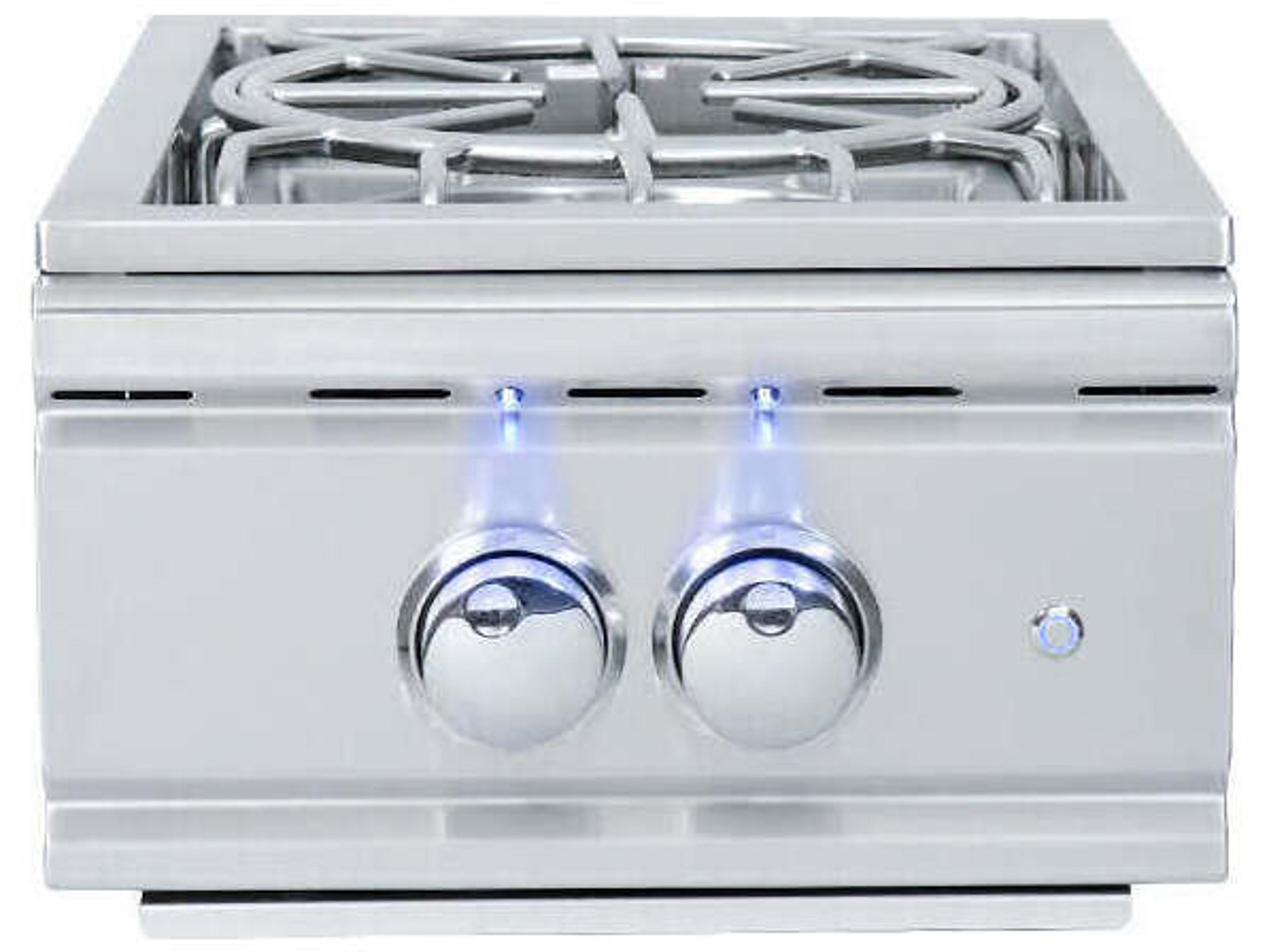 RCS Grills Stainless Steel Pro Side Burner Slide-in with Blue LED-Propane