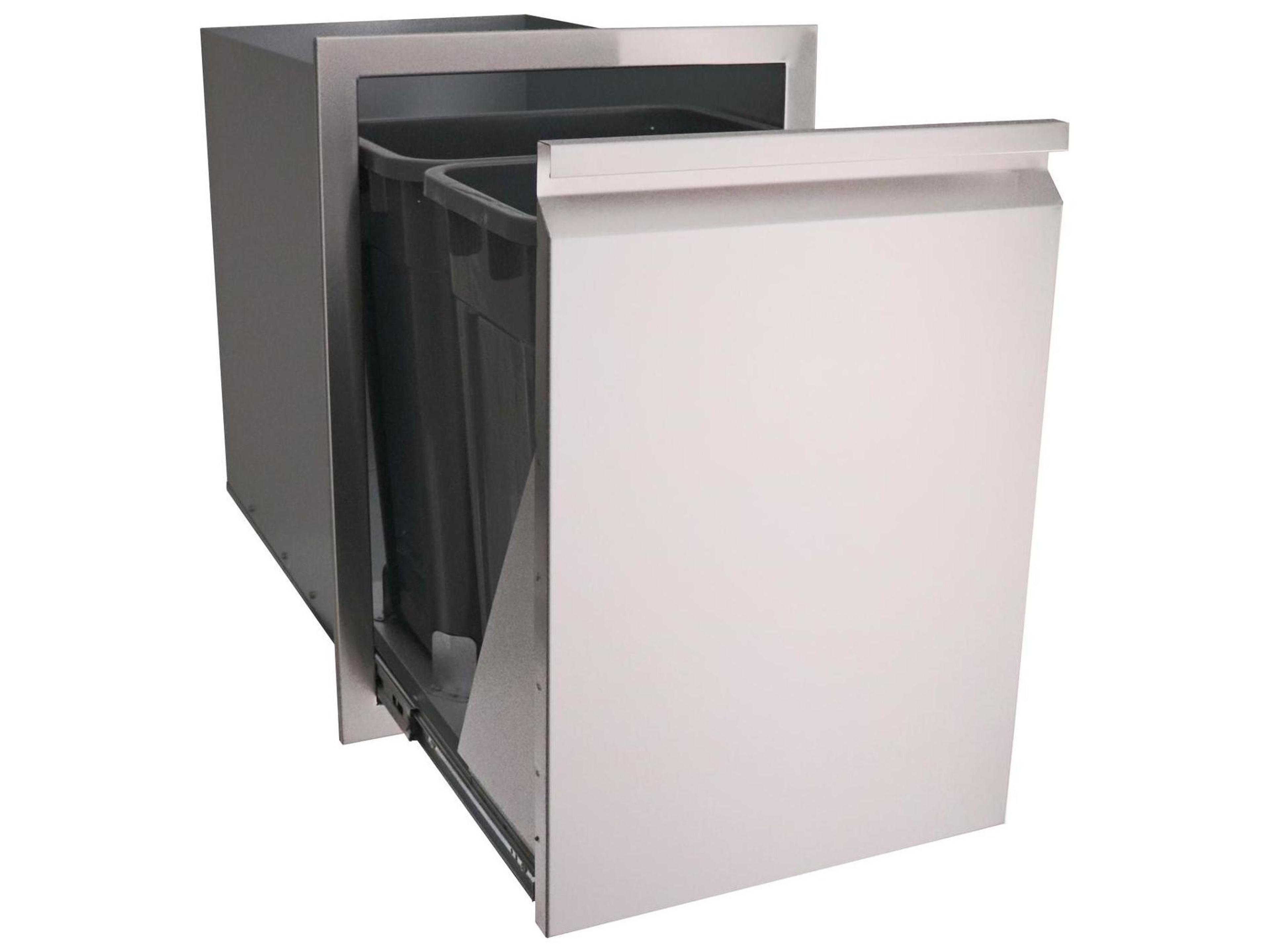RCS Grills Valiant 20 Inch Stainless Steel Fully Enclosed Double Trash Drawer
