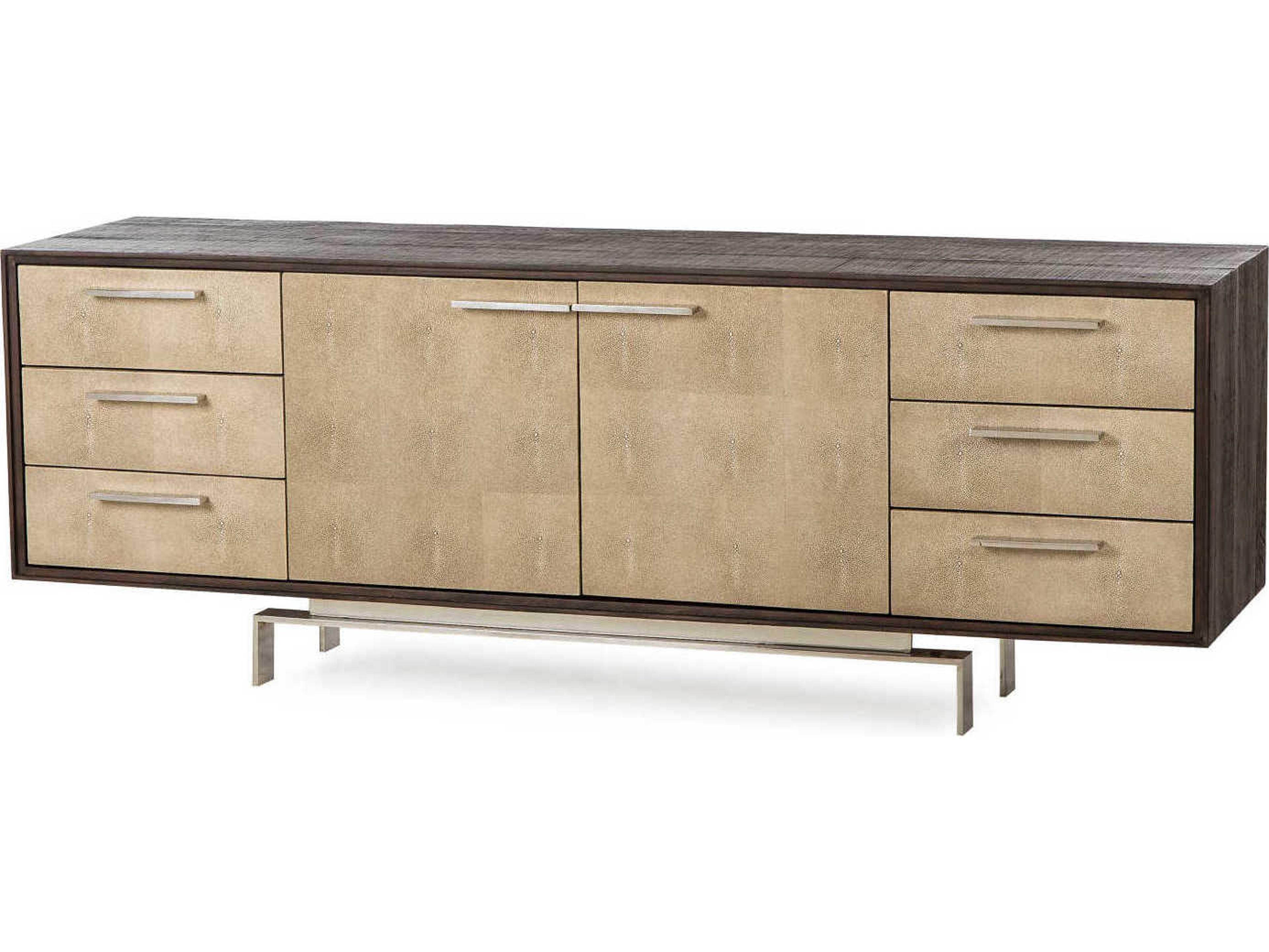 Sonder Living Latham 72" Peroba With Textured Resin Faux Shagreen Credenza Sideboard