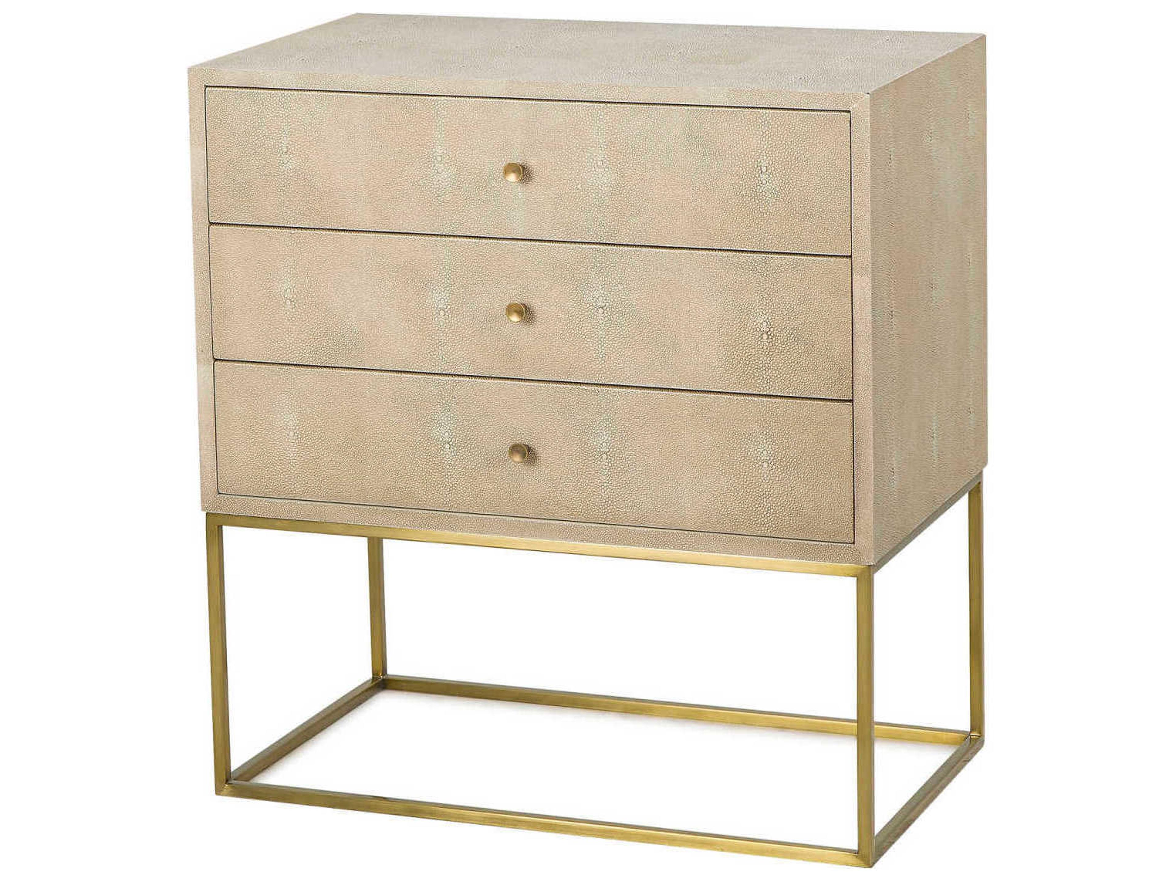 Sonder Living Amelia 3-Drawers Beige Chest Nightstand