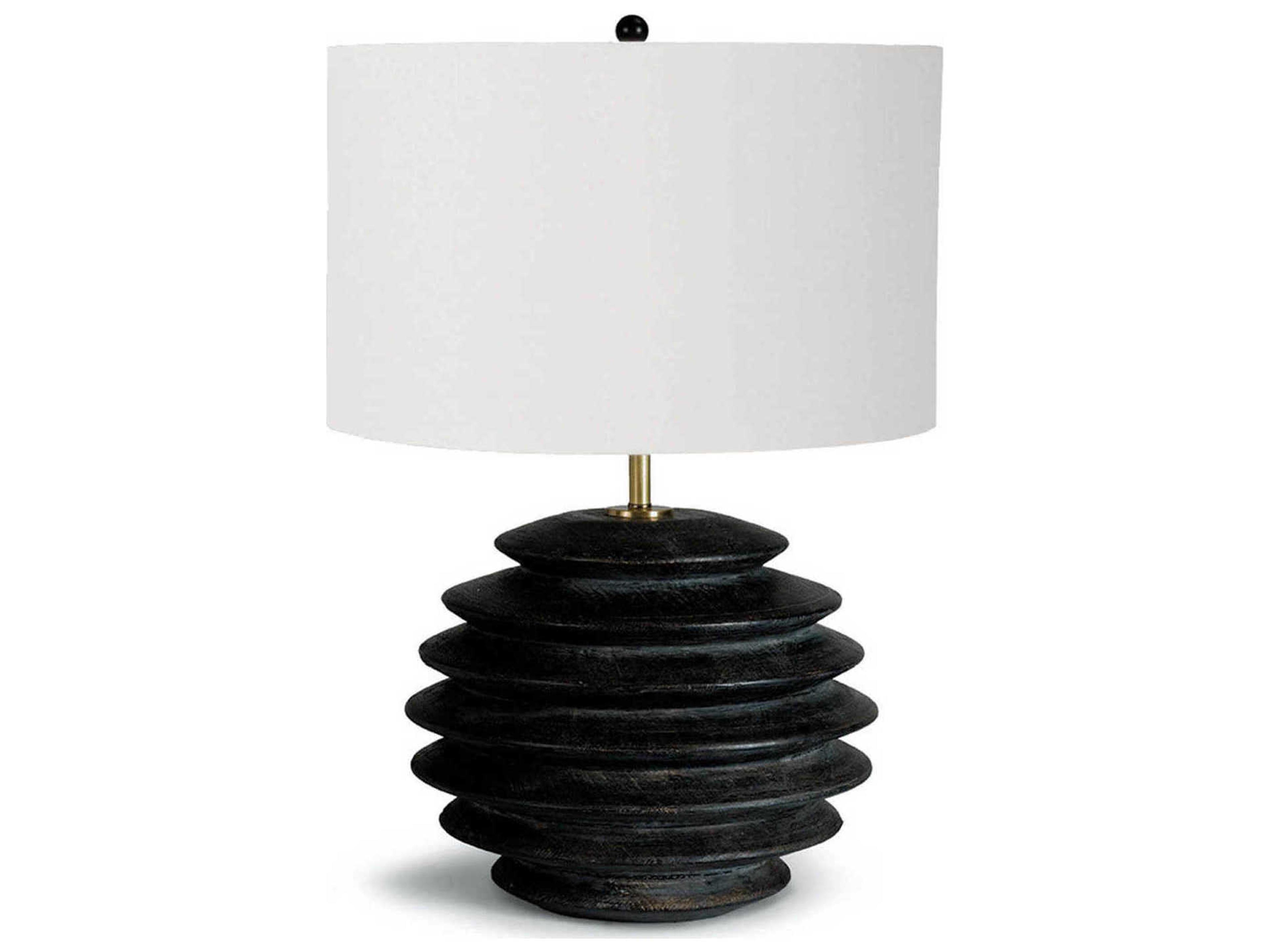 Regina Andrew Accordion Ebony Polished Brass Black Buffet Lamp