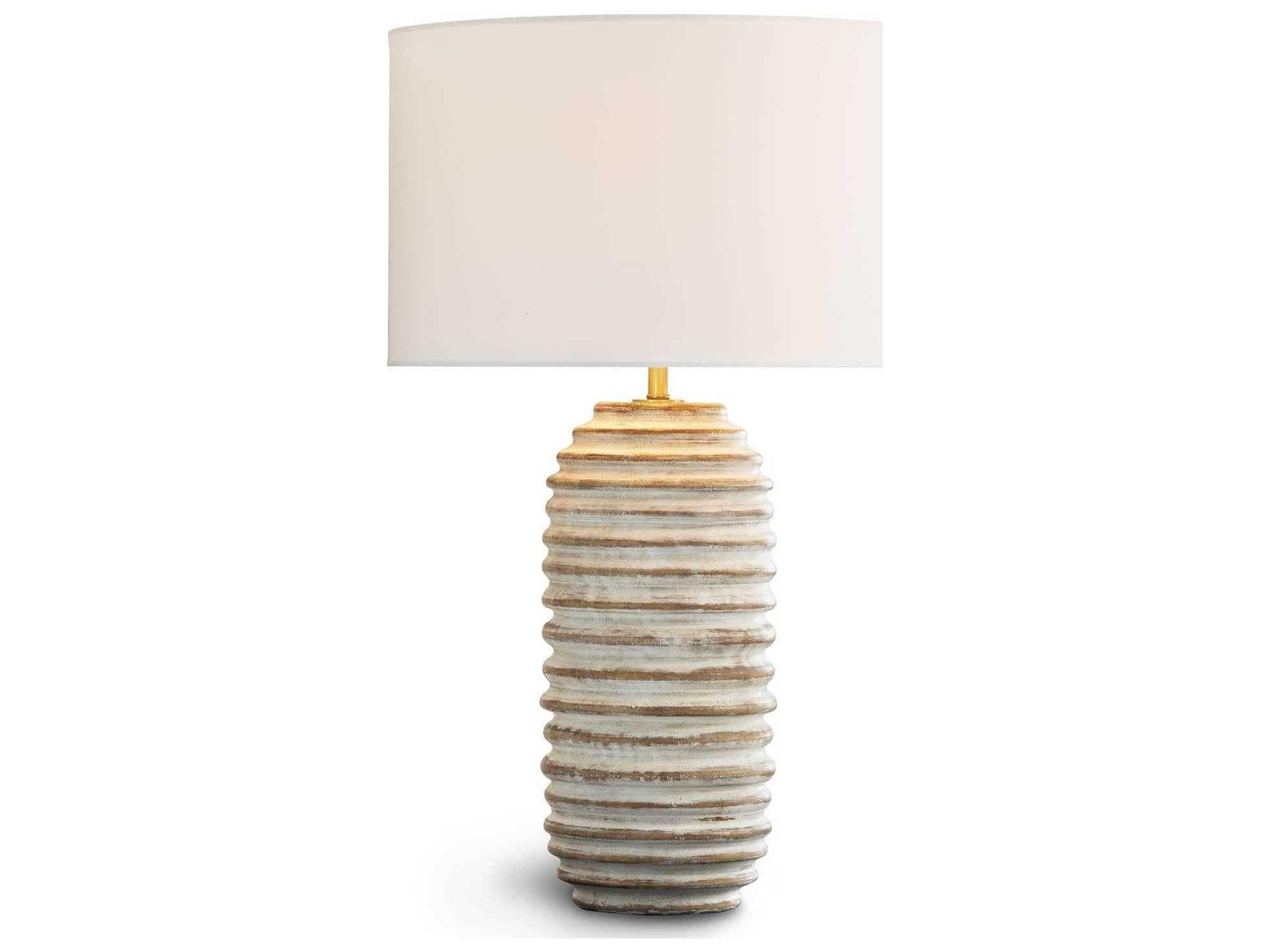 Regina Andrew Carmel White Polished Brass Buffet Lamp