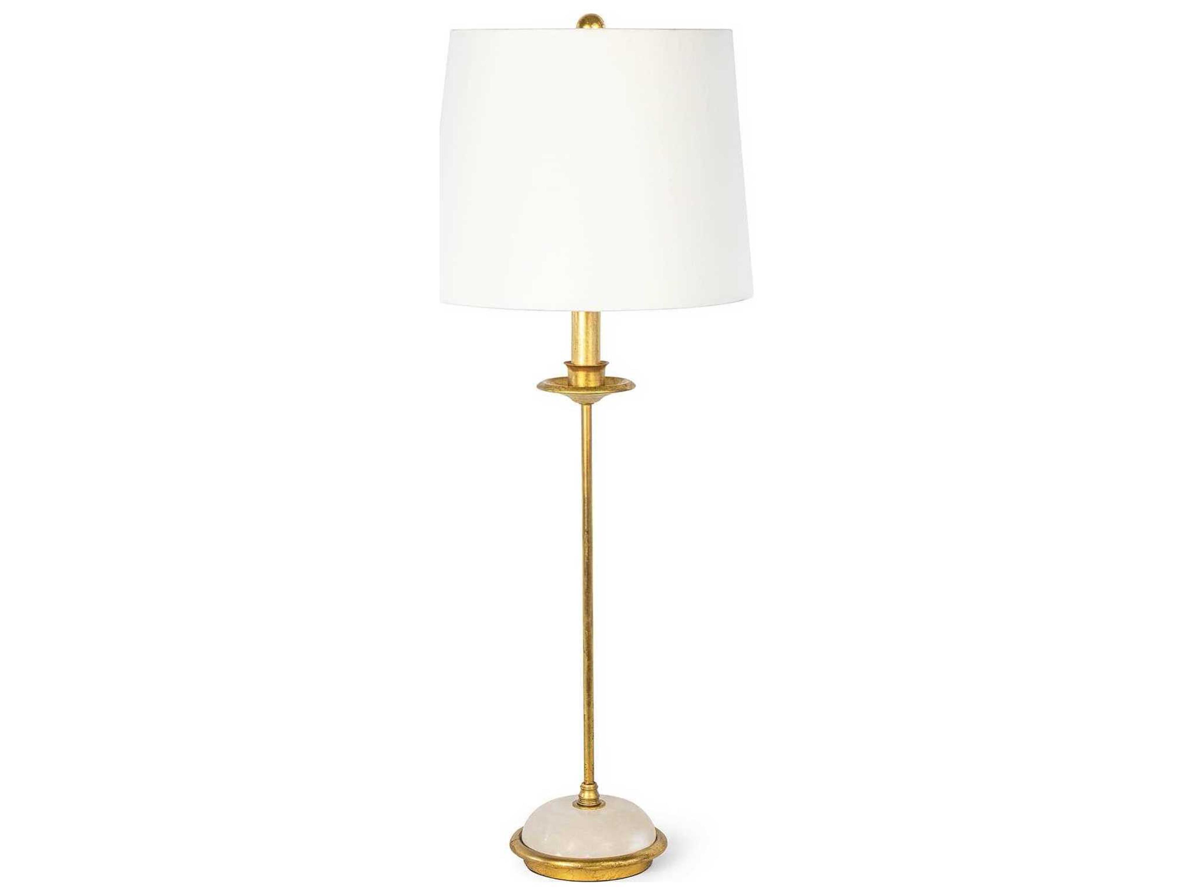Regina Andrew Fisher Gold Leaf Polished Brass Buffet Lamp