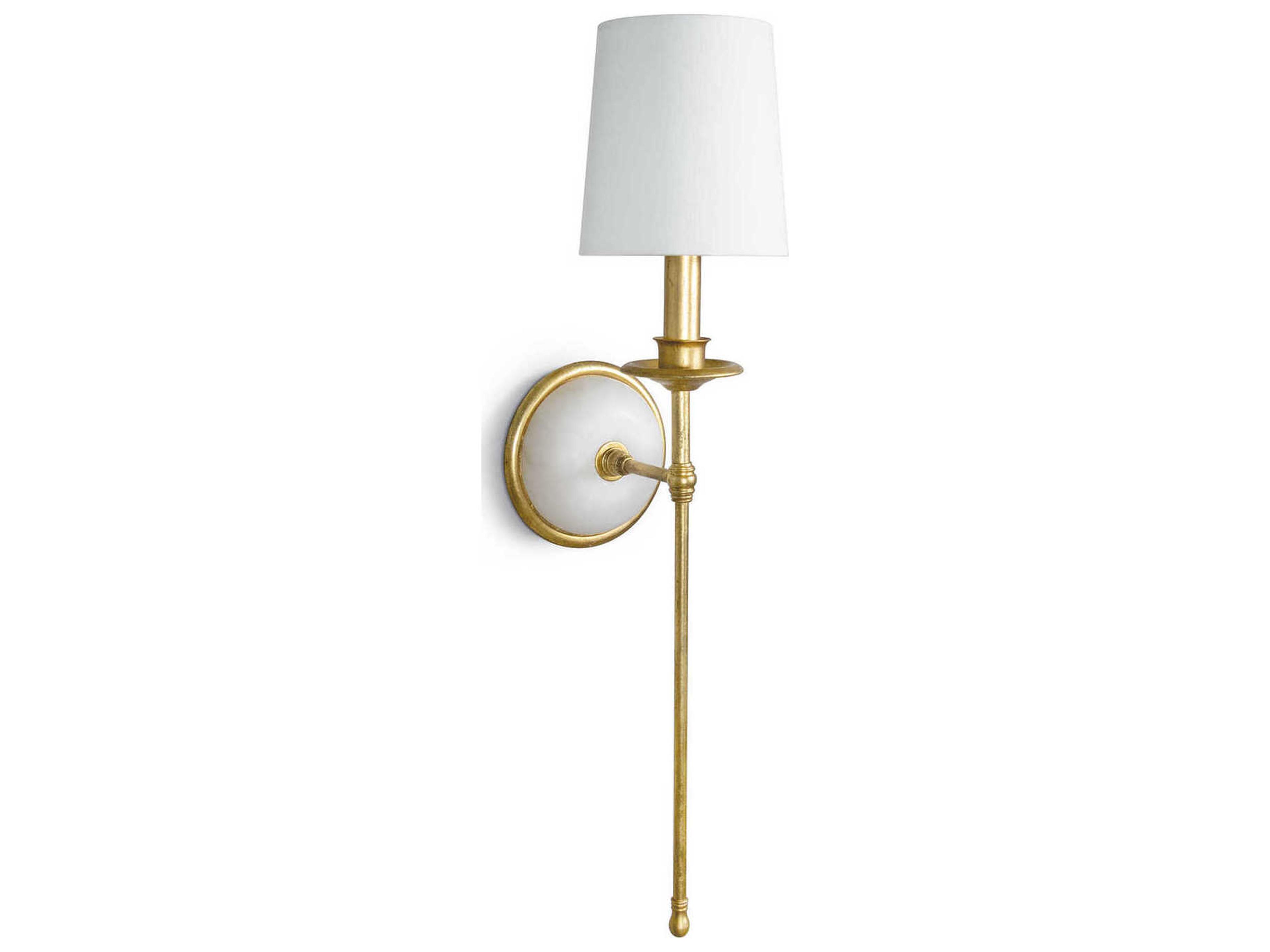 Regina Andrew Fisher 1-Light Gold Leaf Polished Brass Wall Sconce