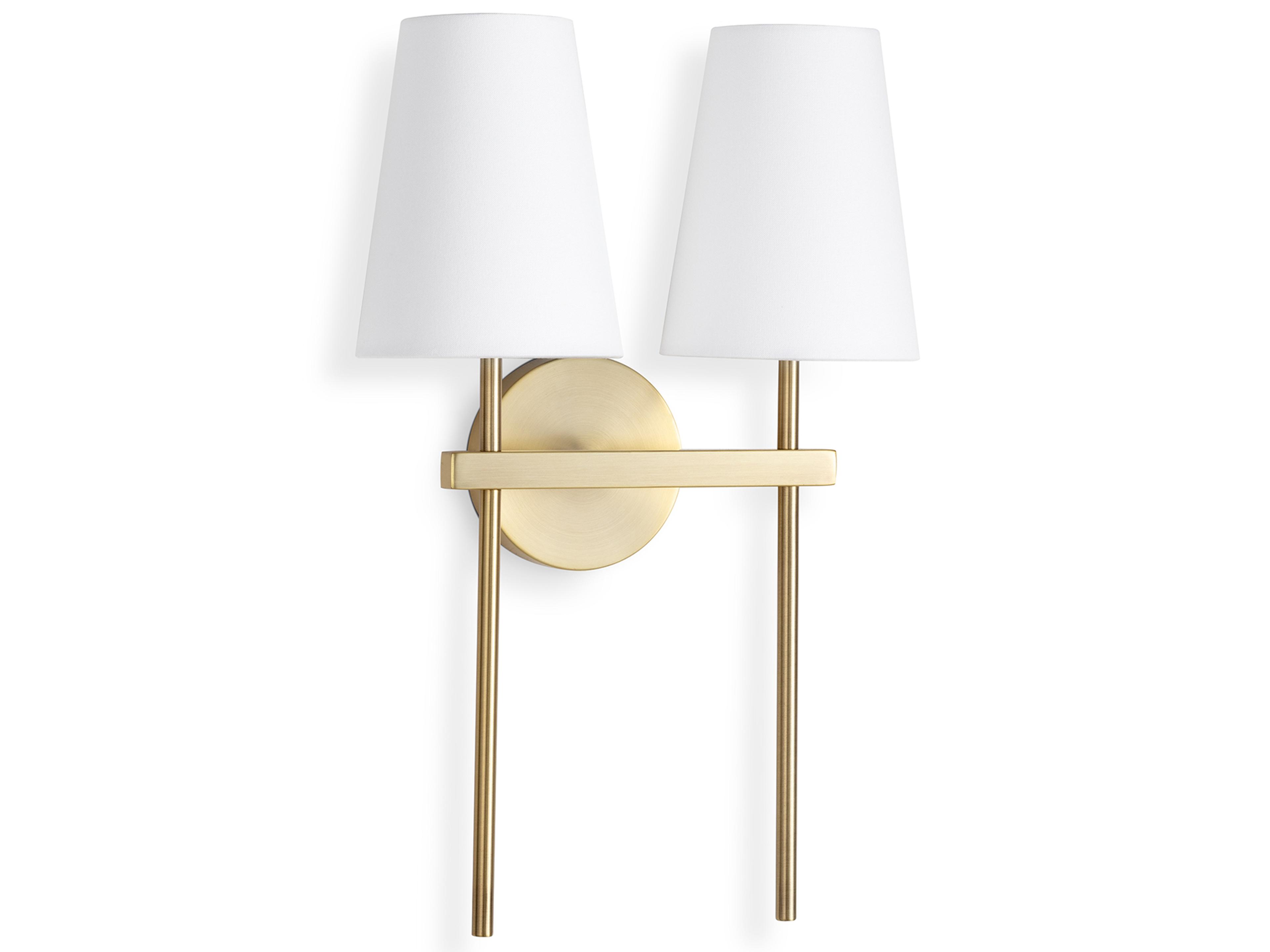 Regina Andrew Toni 2-Light Natural Brass Wall Sconce