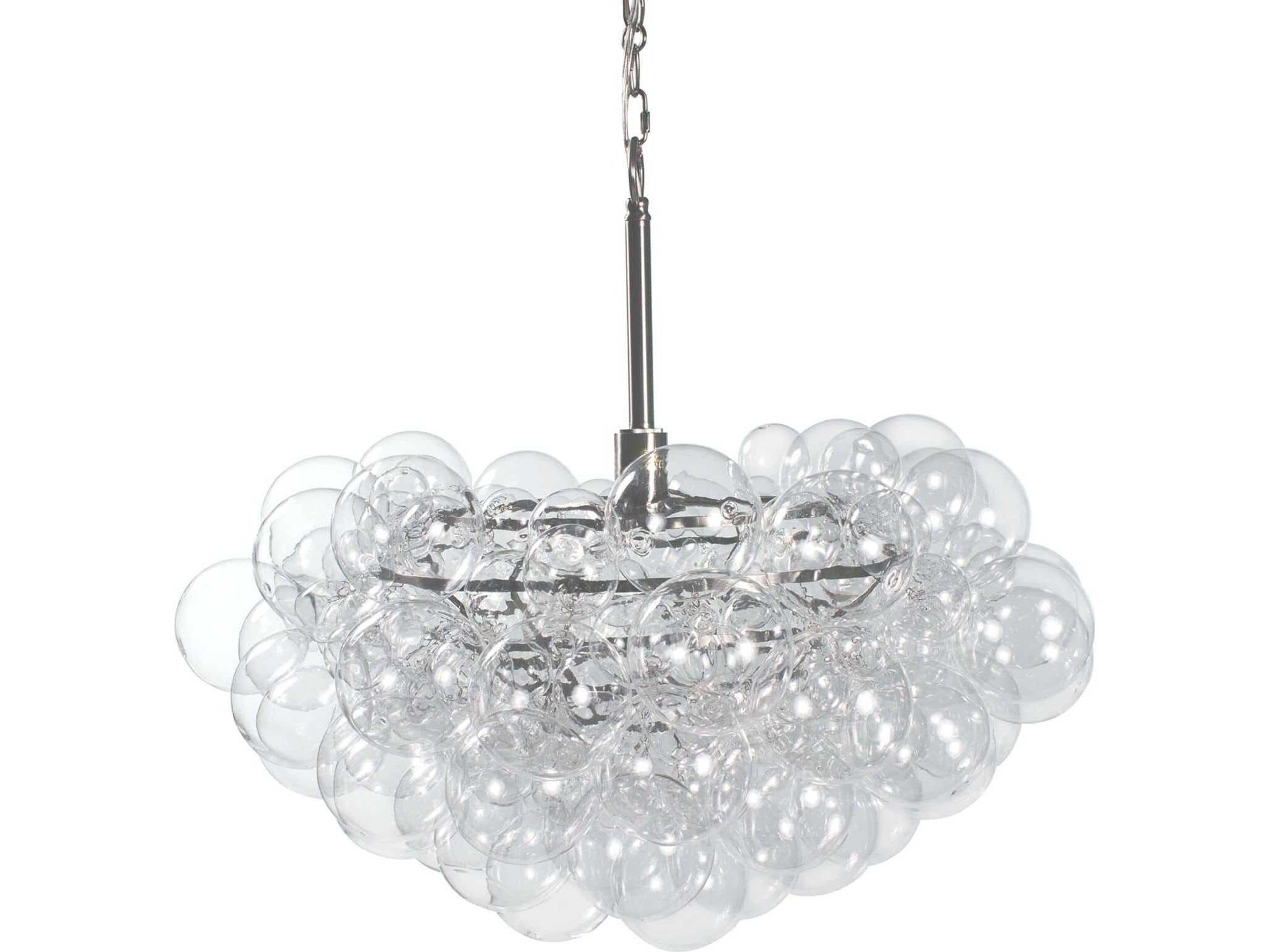 Regina Andrew Bubbles 1-Light Brushed Nickel Clear Globe Pendant