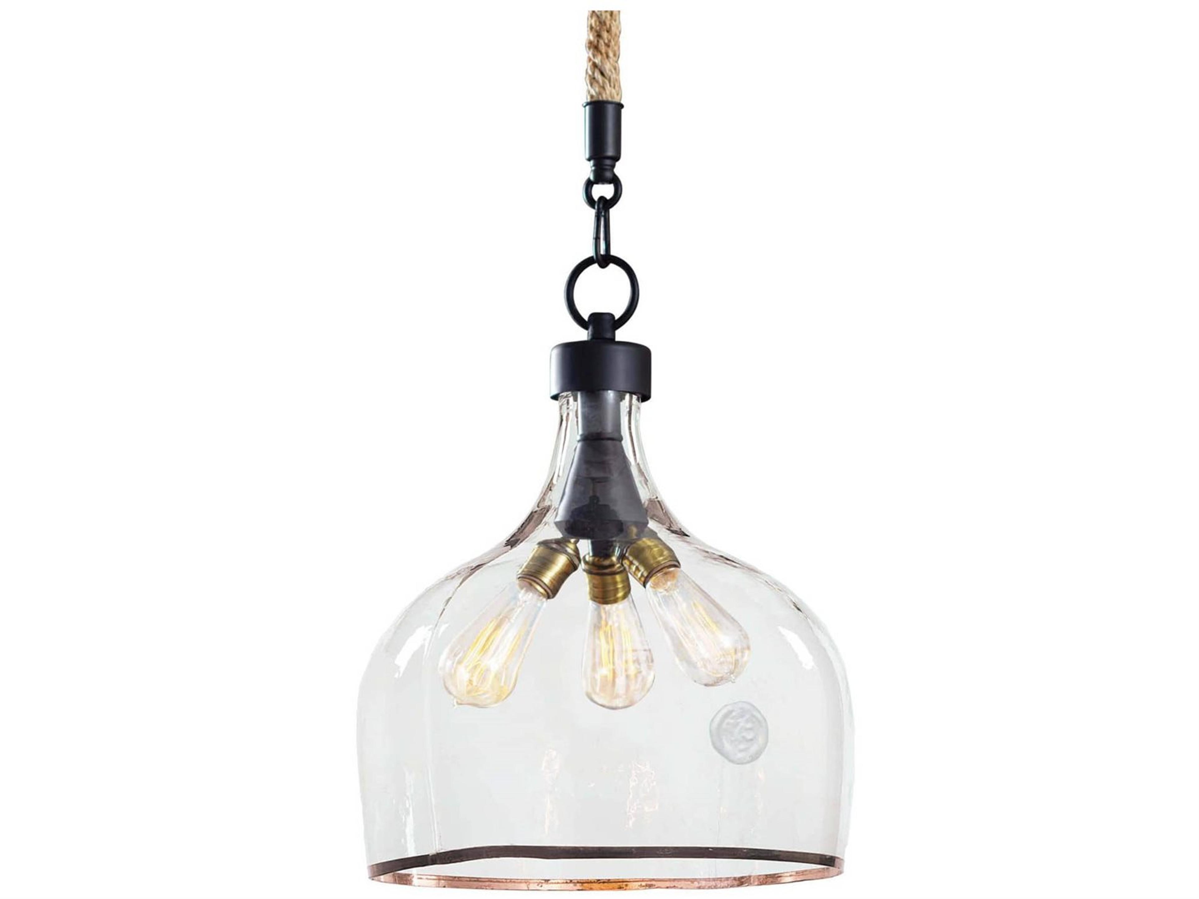 Regina Andrew Demi 3-Light Blackened Steel Glass Bell Pendant