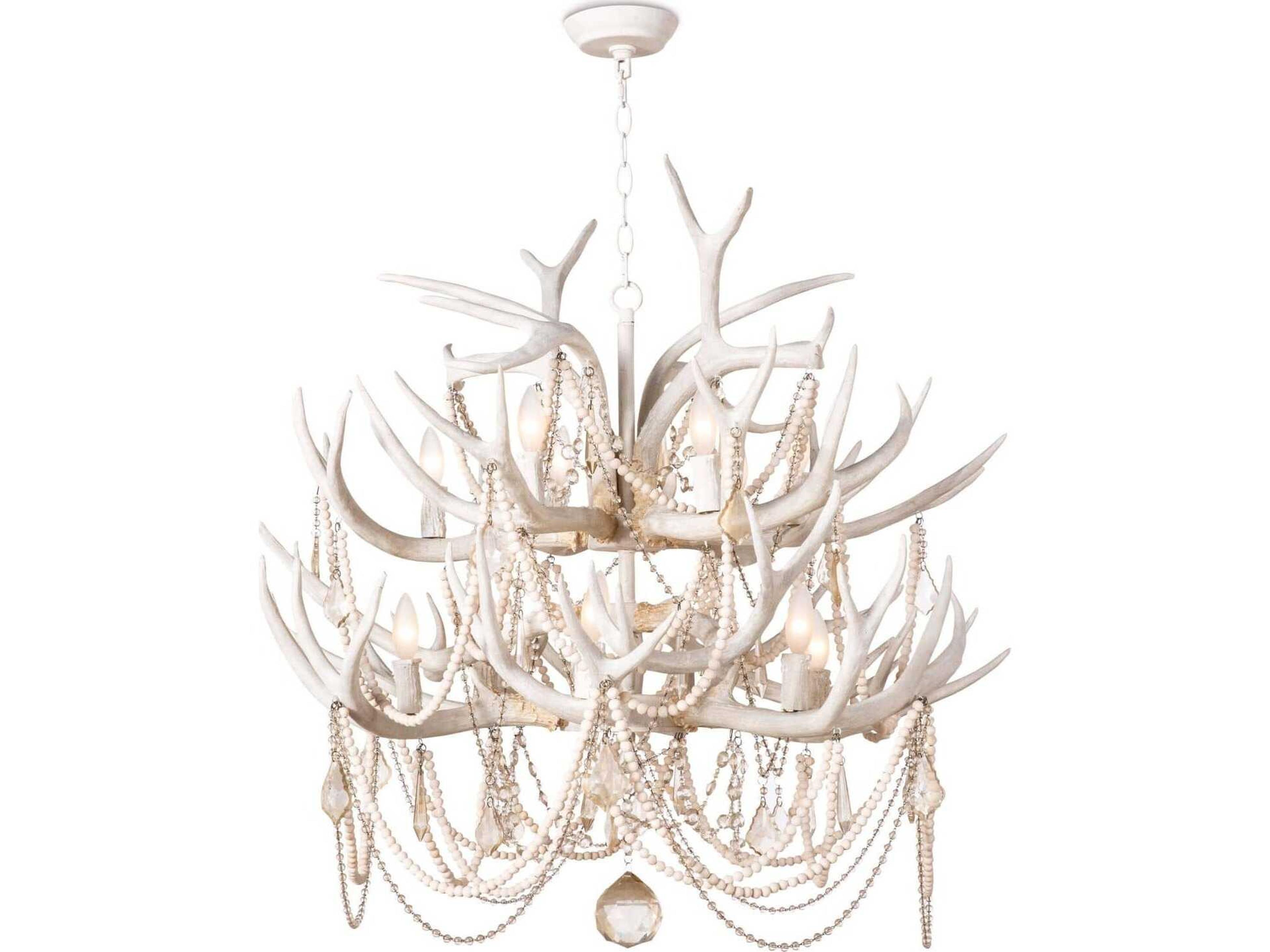 Regina Andrew Cheyanne 12-Light White Candelabra Tiered Chandelier