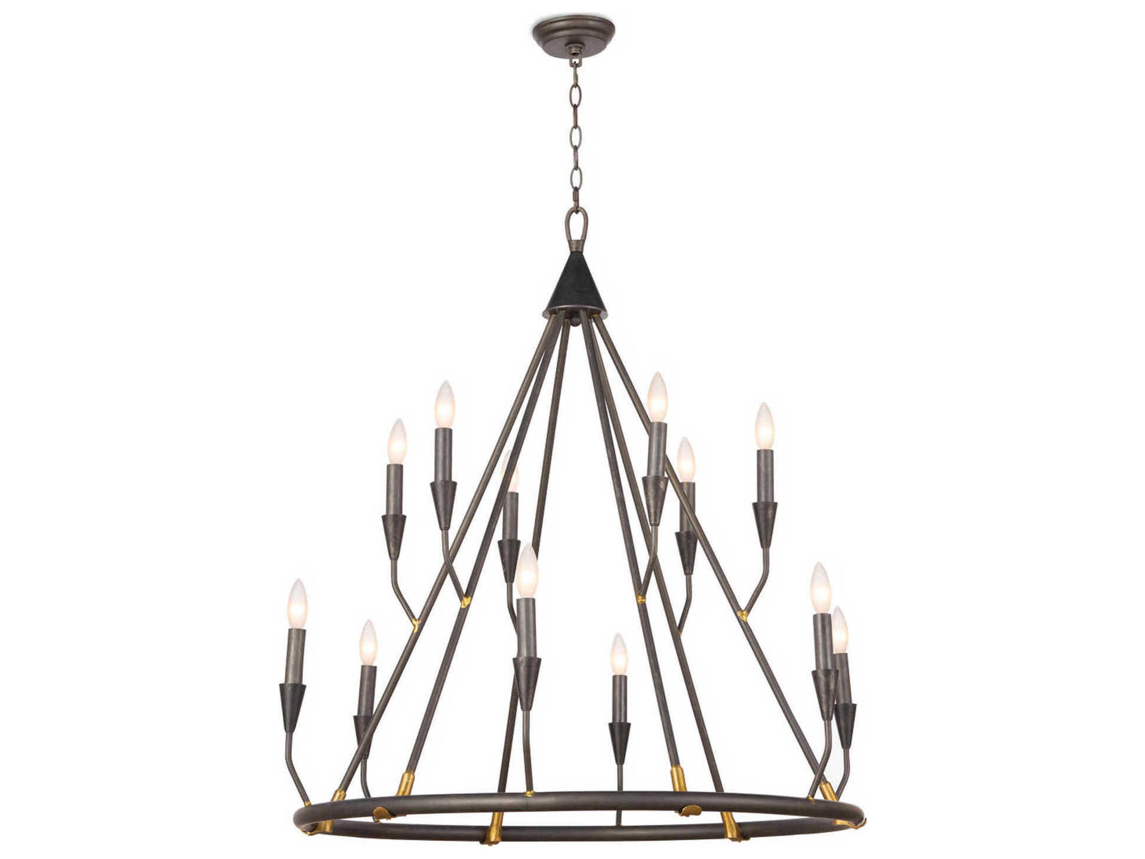 Regina Andrew 12-Light Blackened Steel Candelabra Chandelier