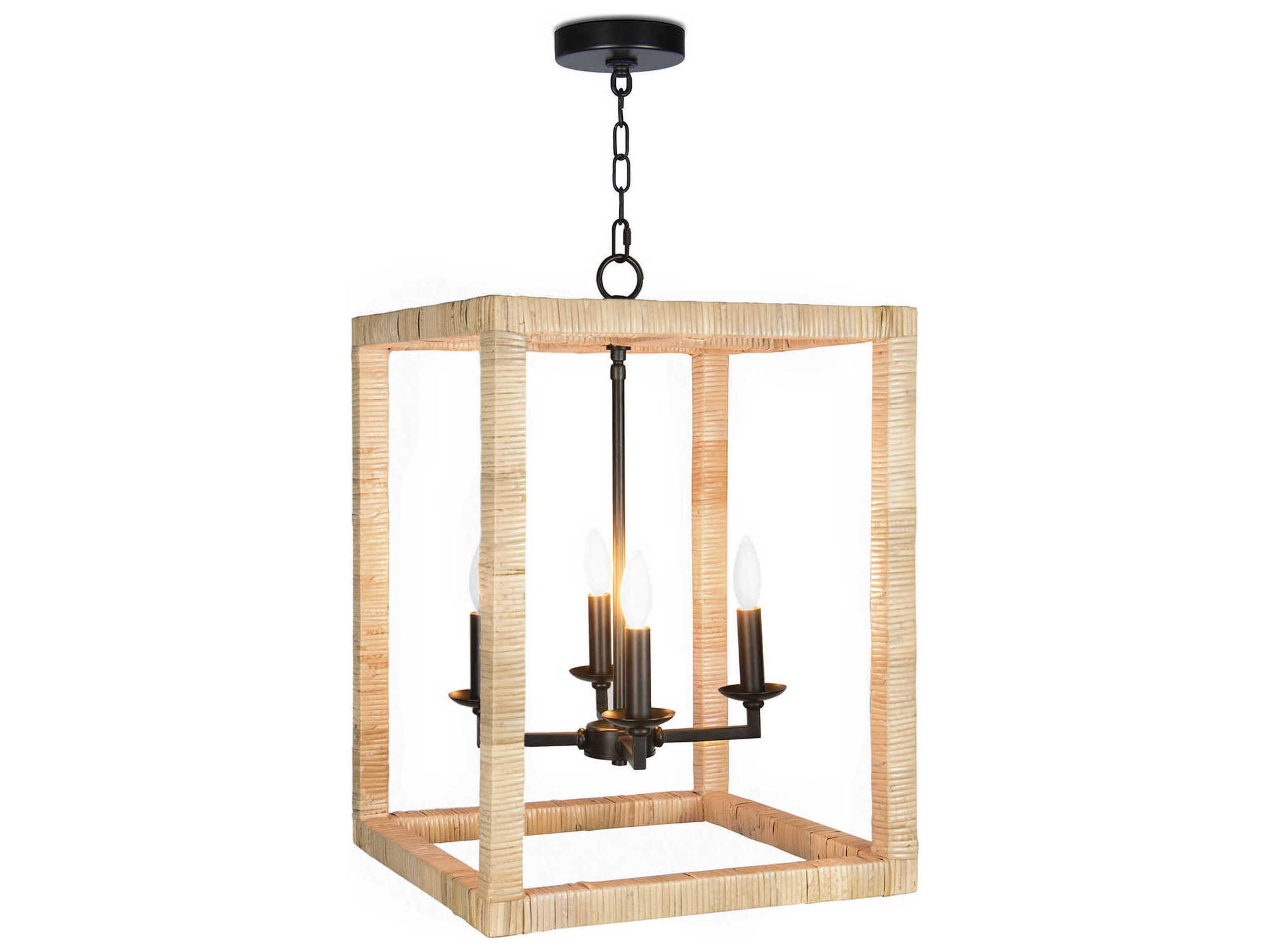 Regina Andrew Newport 4-Light Natural Brown Candelabra Geometric Chandelier