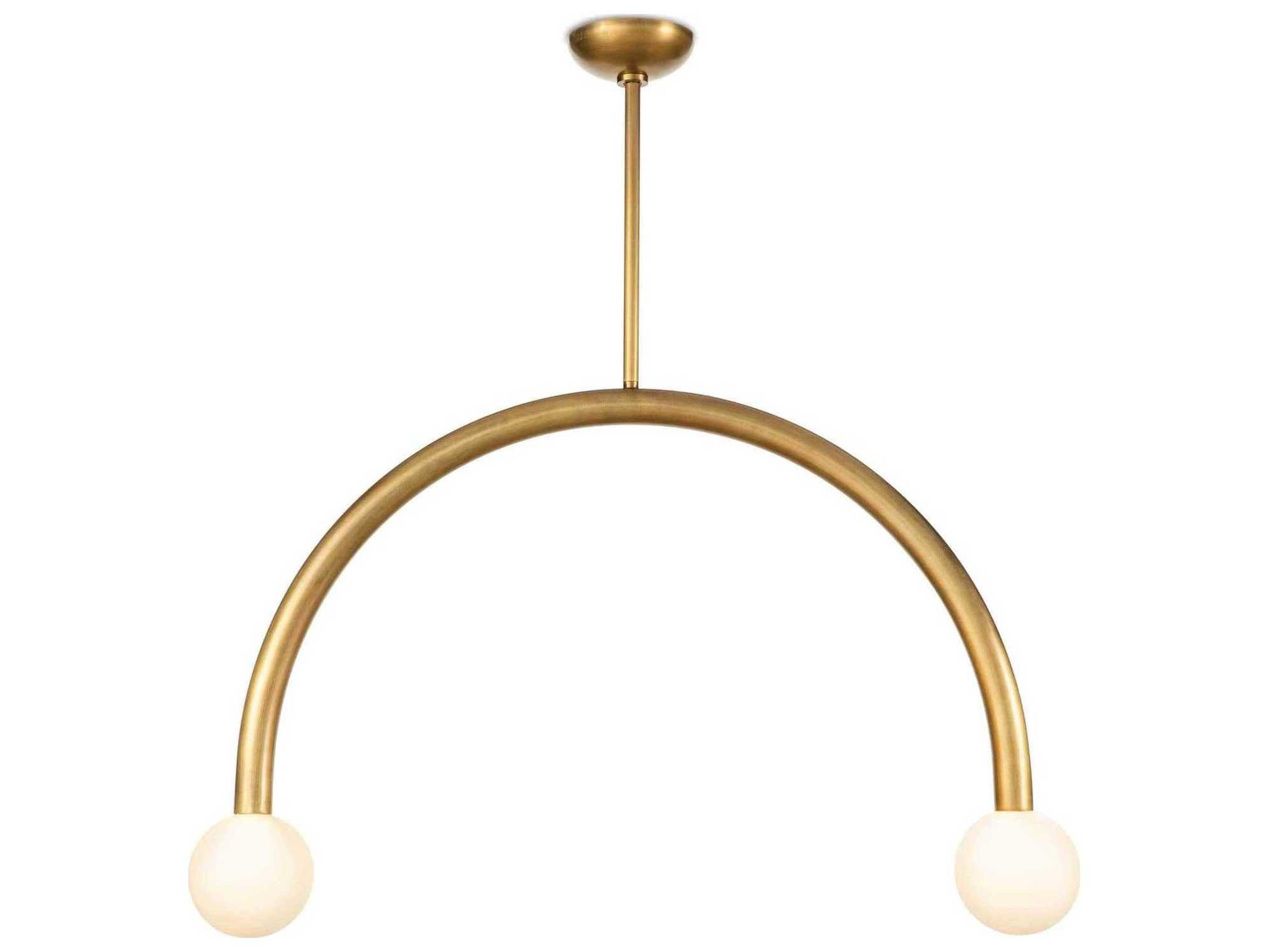 Regina Andrew Happy 2-Light Natural Brass Glass LED Globe Pendant