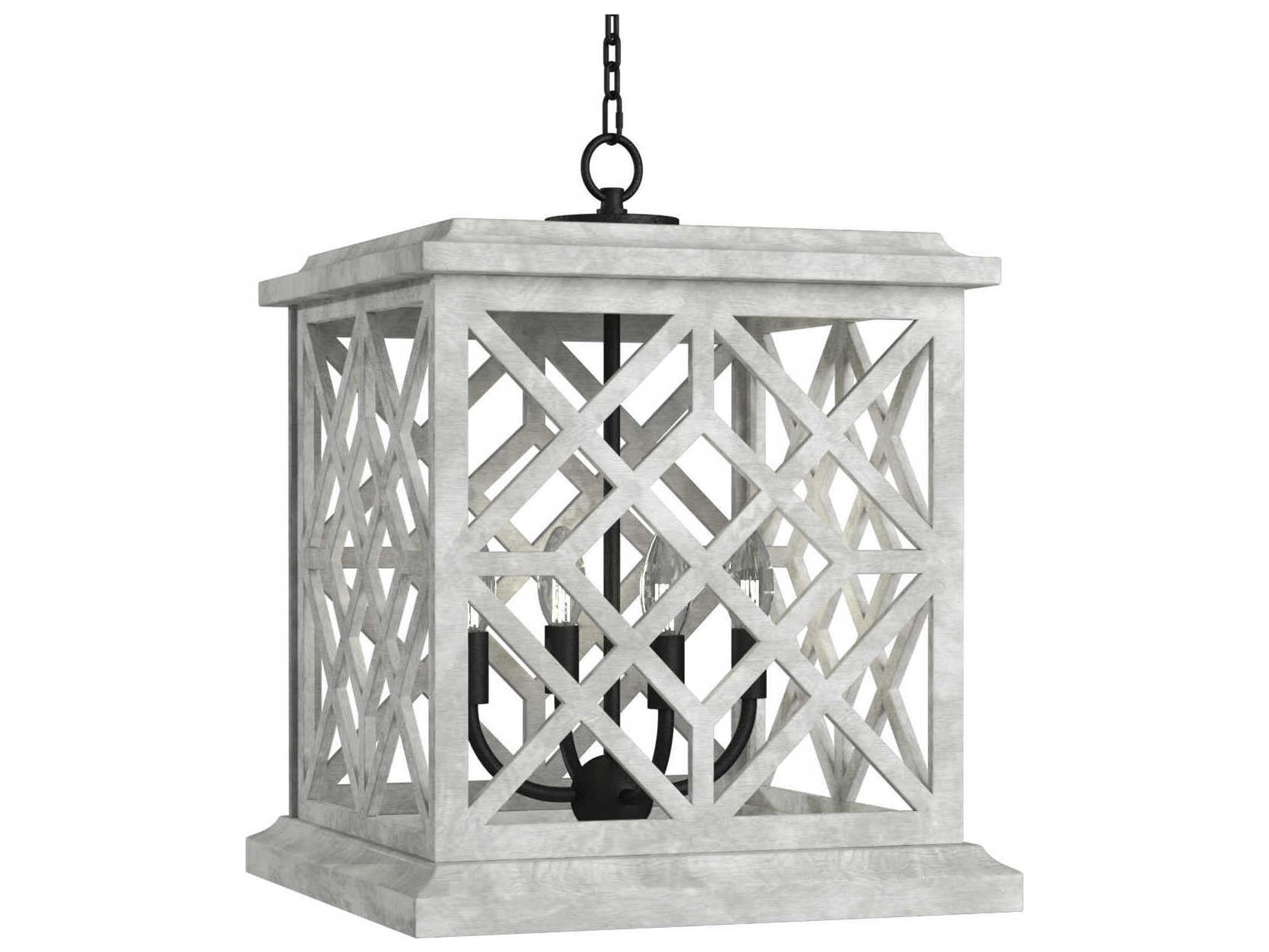 Regina Andrew 4-Light White Candelabra Lantern Chandelier