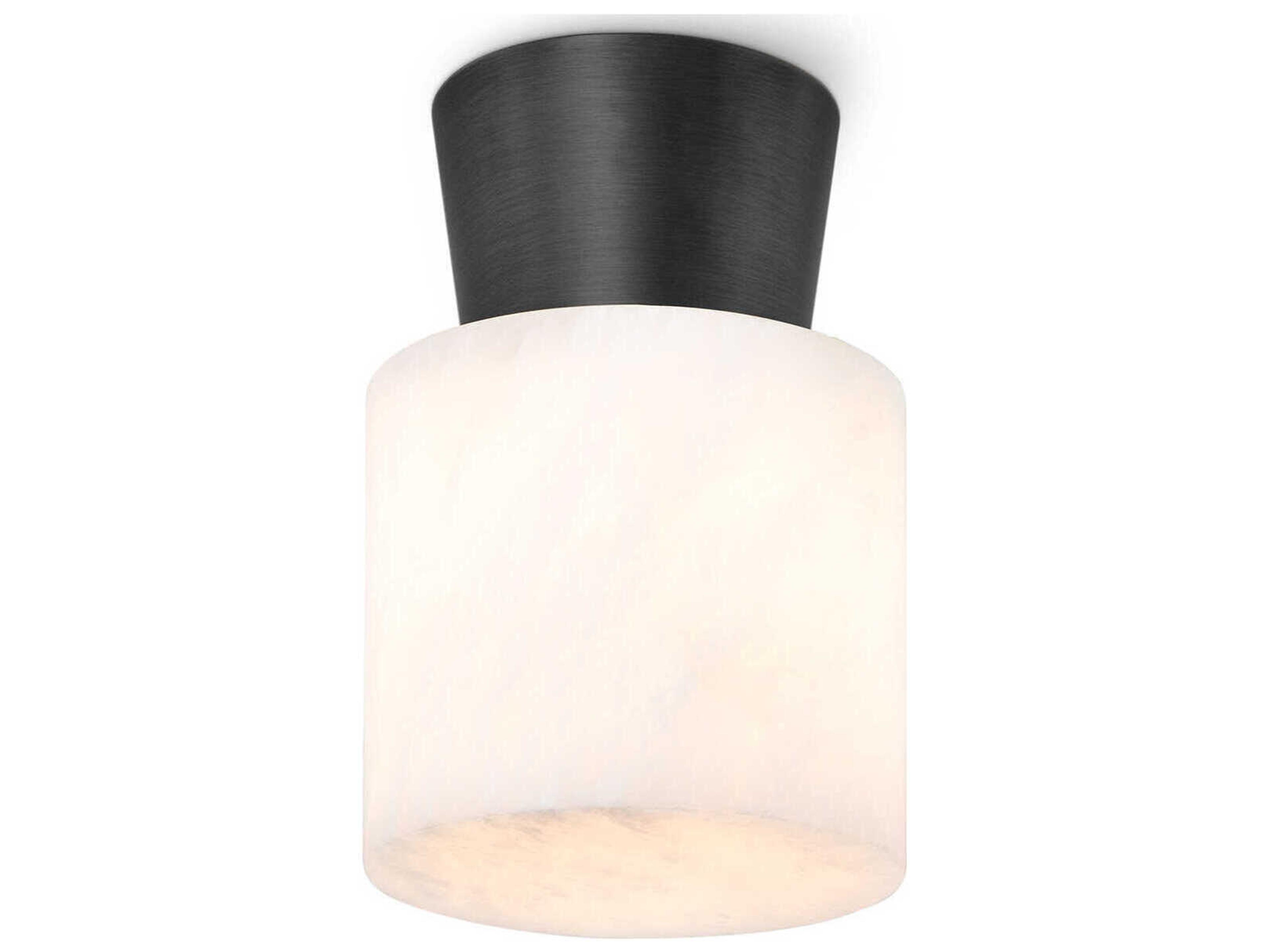 Regina Andrew 1-Light Natural Stone Bronze Cylinder Flush Mount