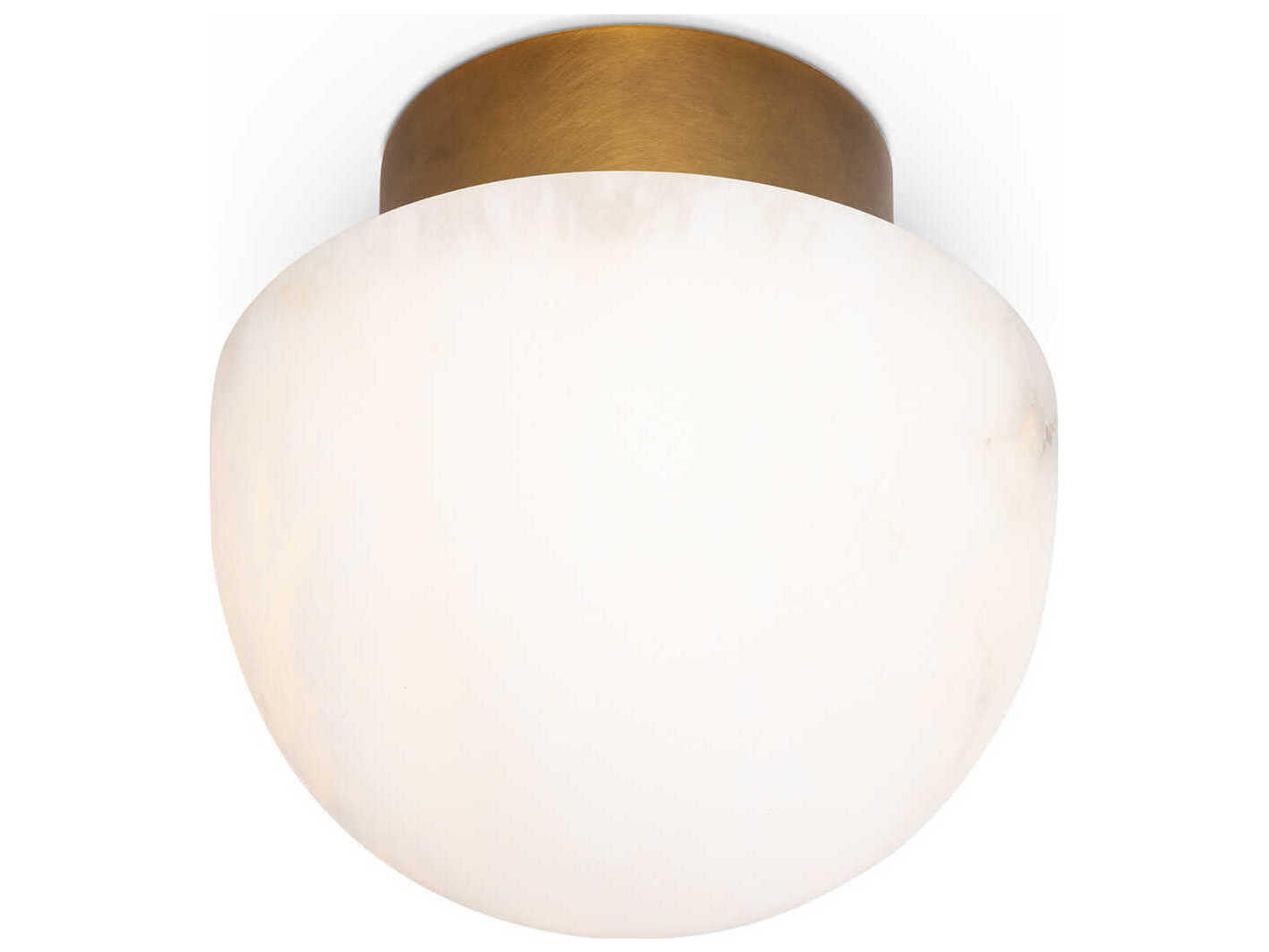 Regina Andrew Parker 1-Light Natural Stone Brass LED Bowl Flush Mount