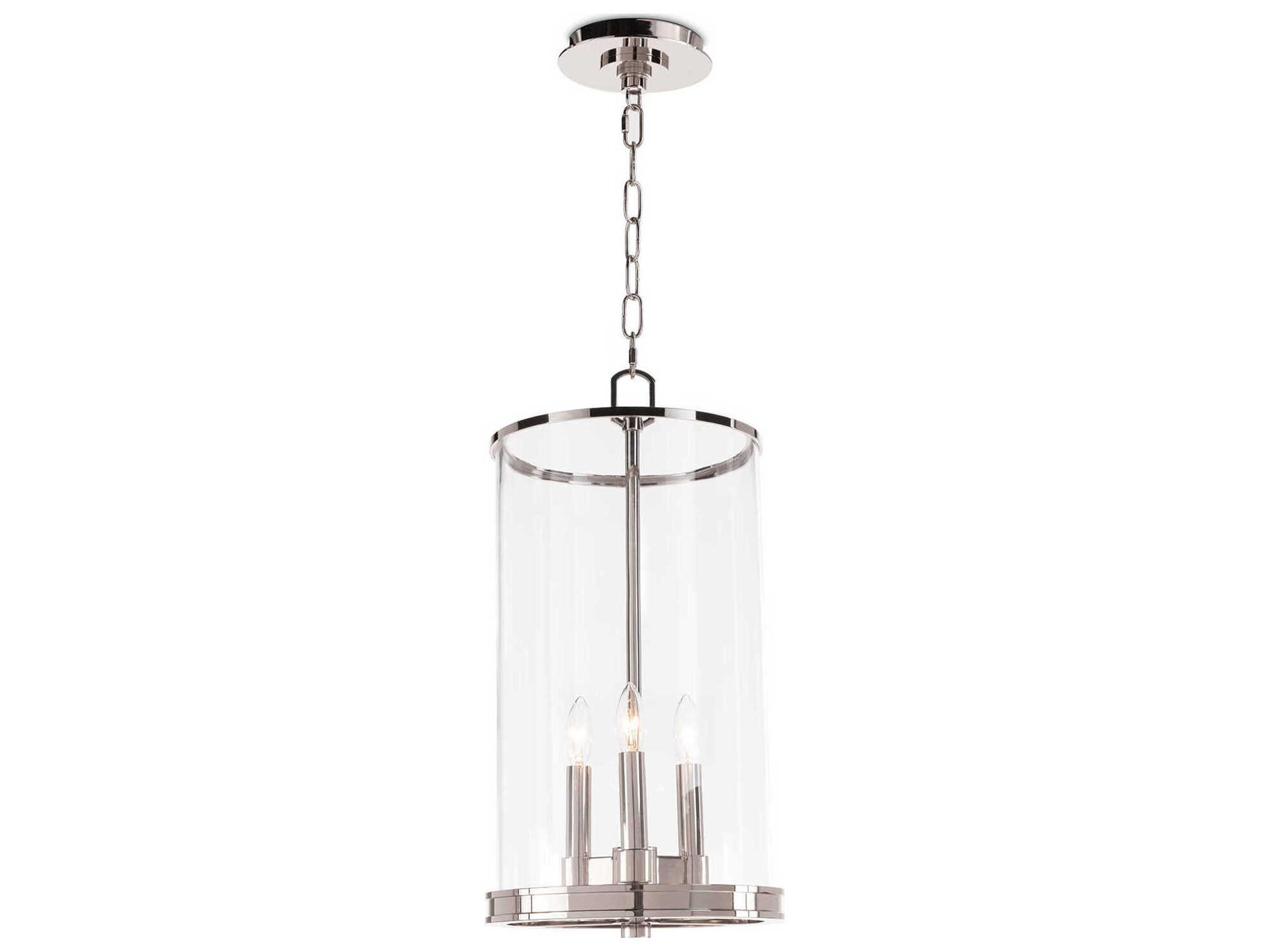 Regina Andrew Adria 3-Light Polished Nickel Glass Cylinder Mini Pendant
