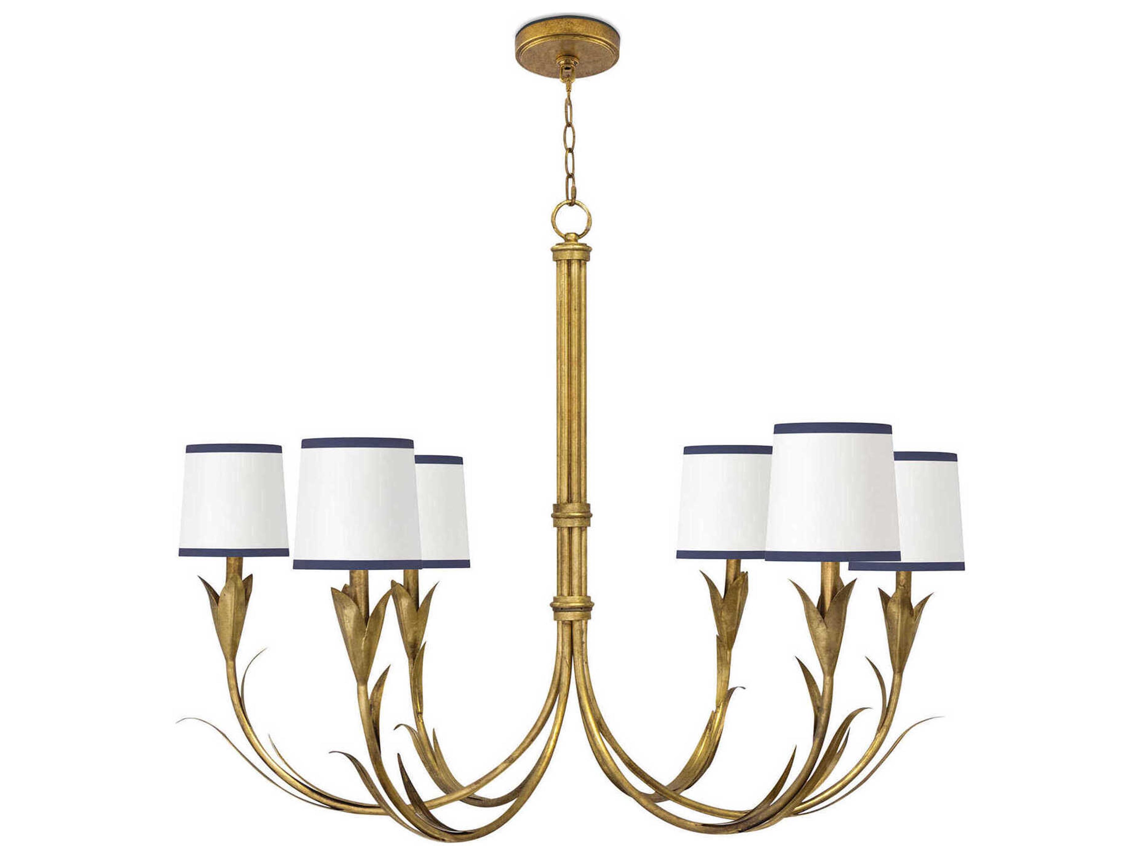 Regina Andrew River Reed 6-Light Antique Gold Leaf Chandelier