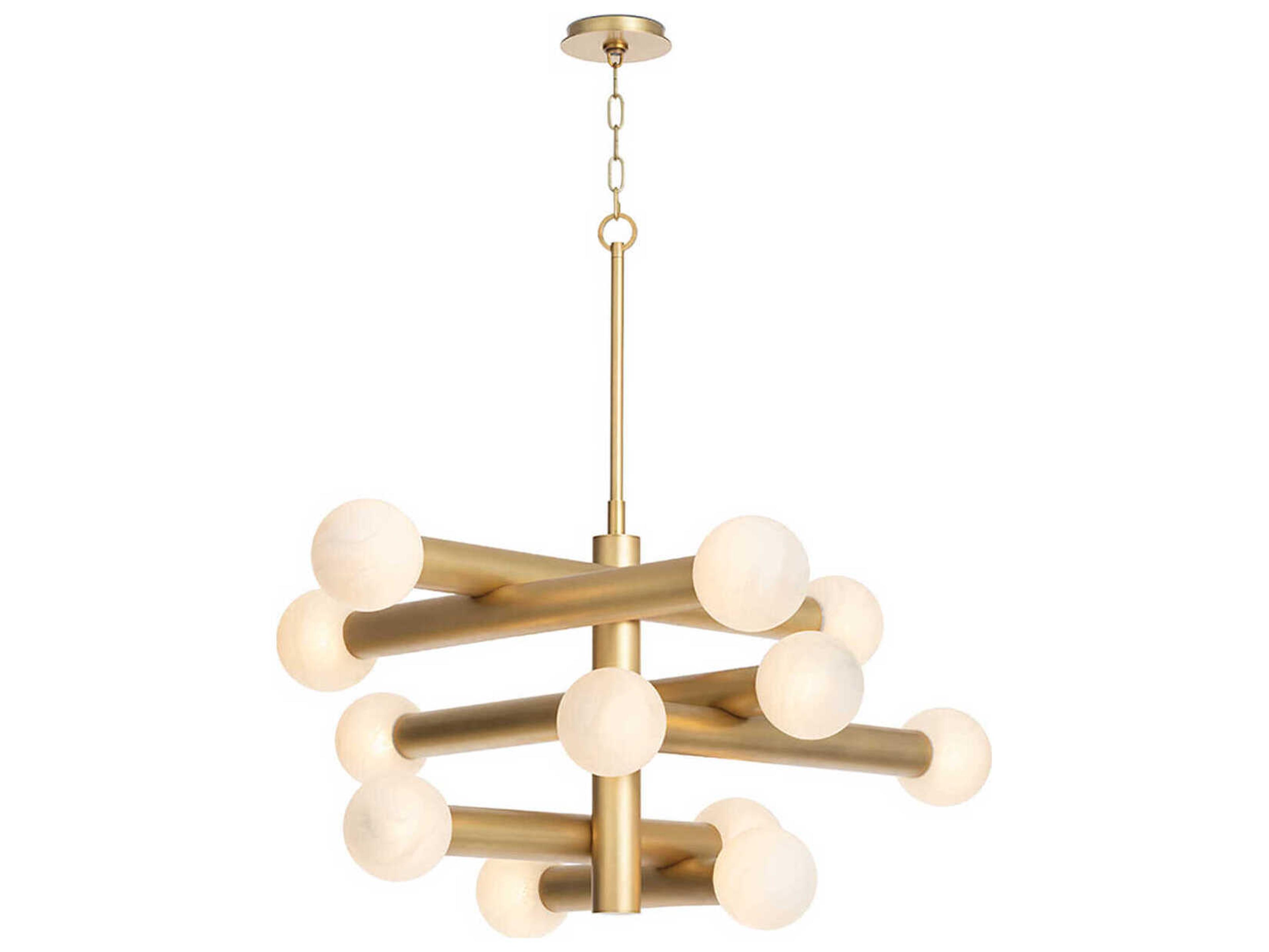 Regina Andrew Dion 12-Light Natural Brass Globe Tiered Chandelier