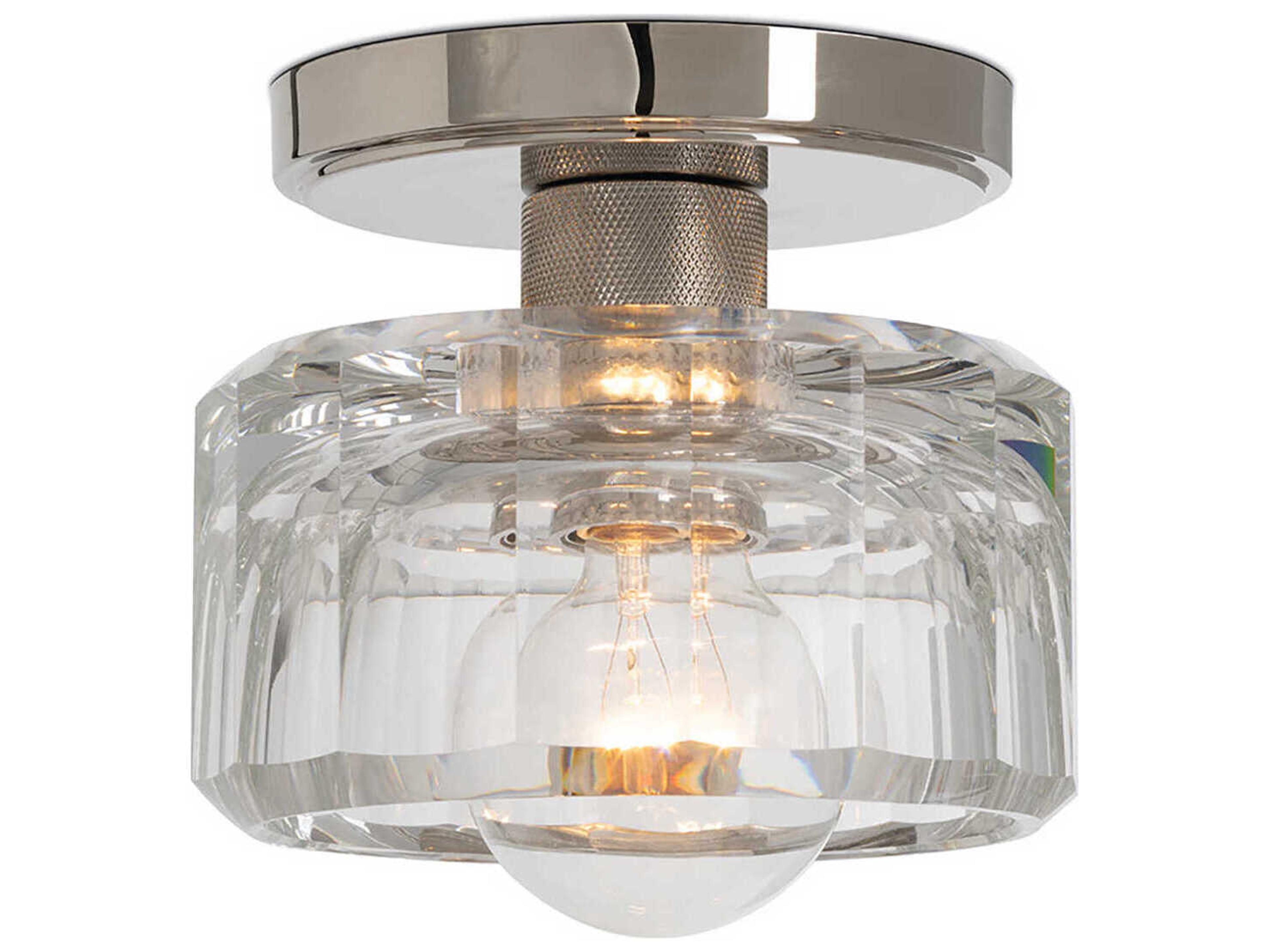 Regina Andrew Bijoux 1-Light Nickel Cylinder Semi Flush Mount