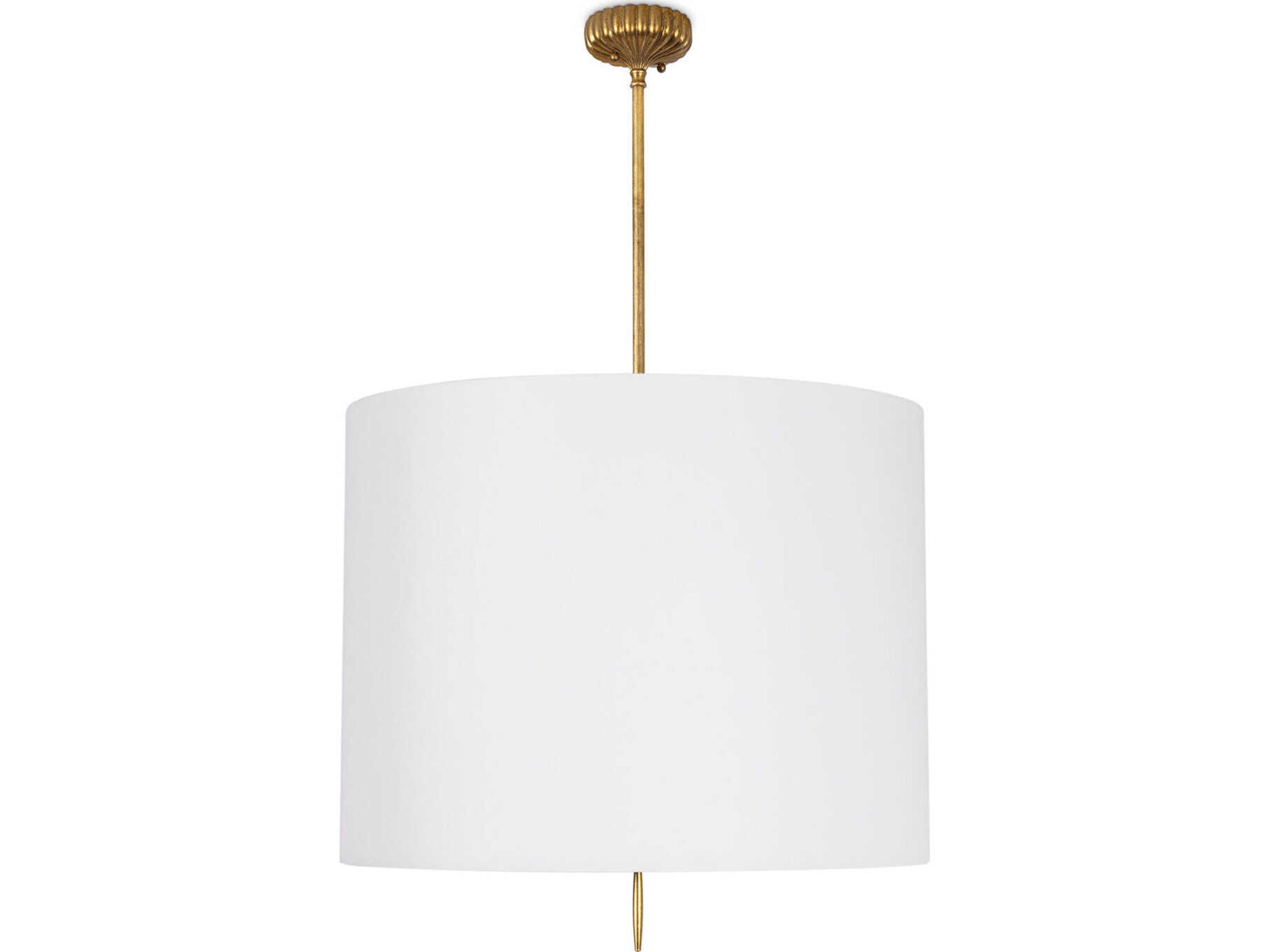 Regina Andrew Clove 3-Light Antique Gold Leaf White Pendant