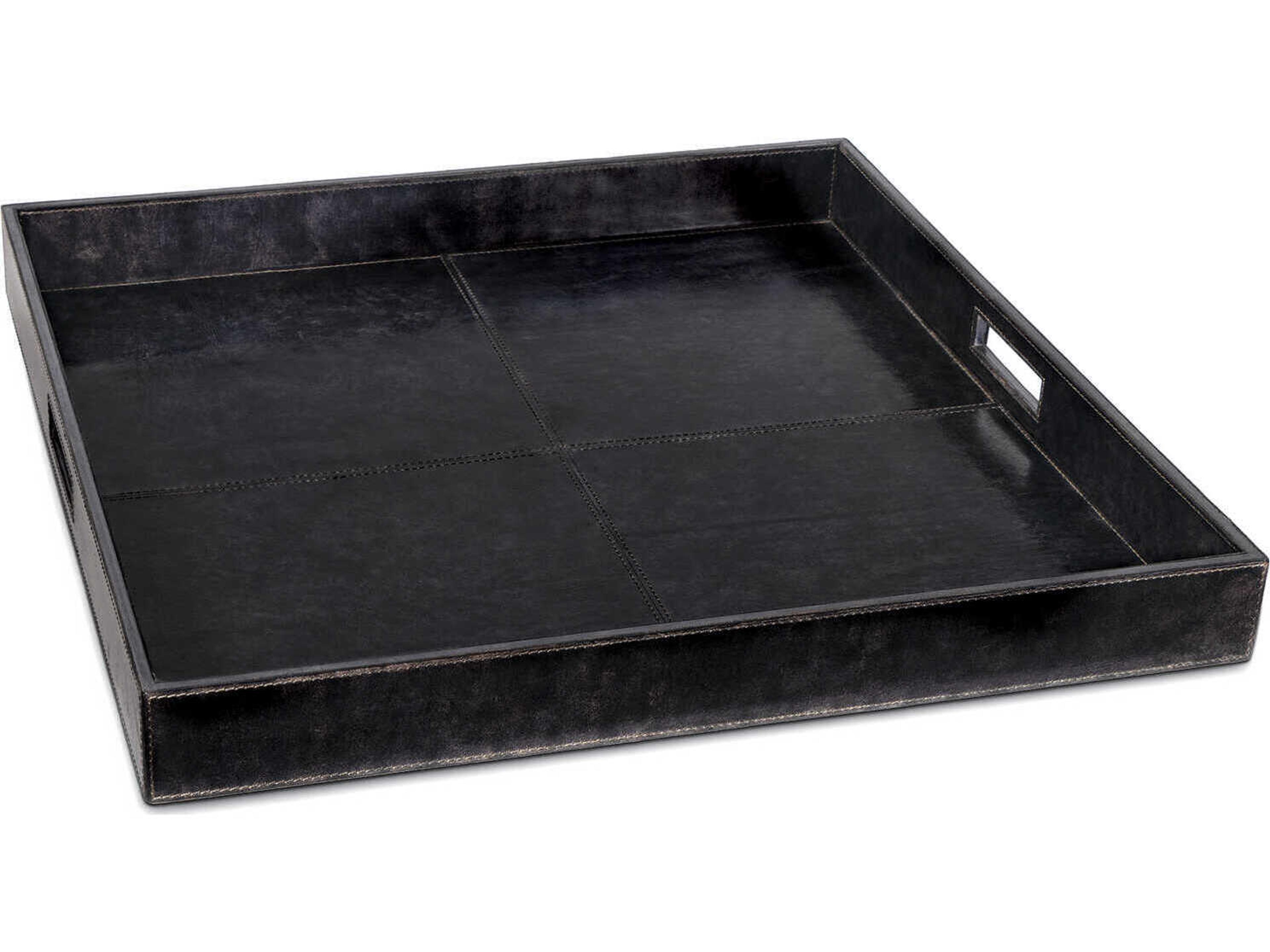 Regina Andrew Derby Black Leather Tray