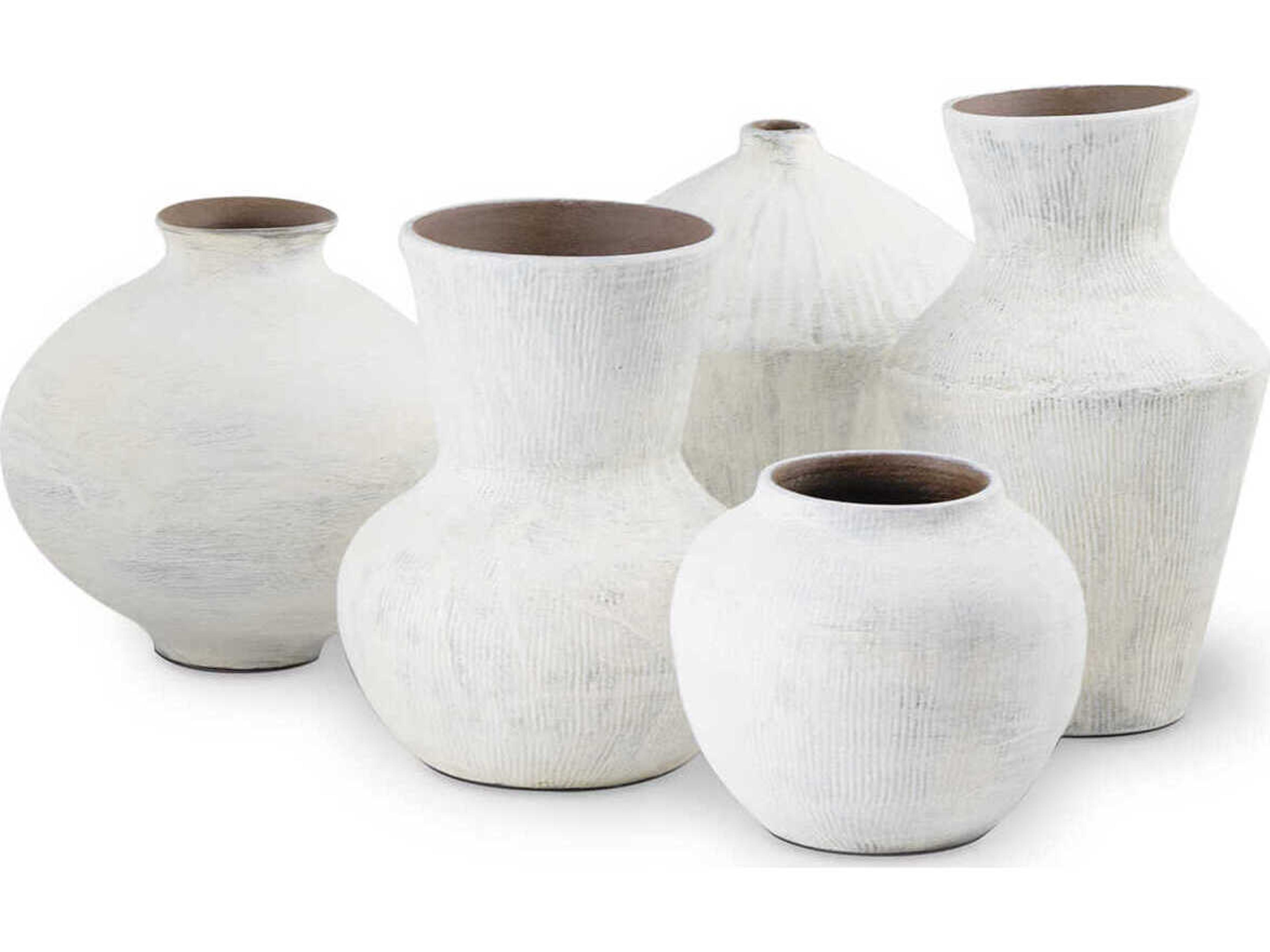 Noor White Ceramic Vase Set of 5