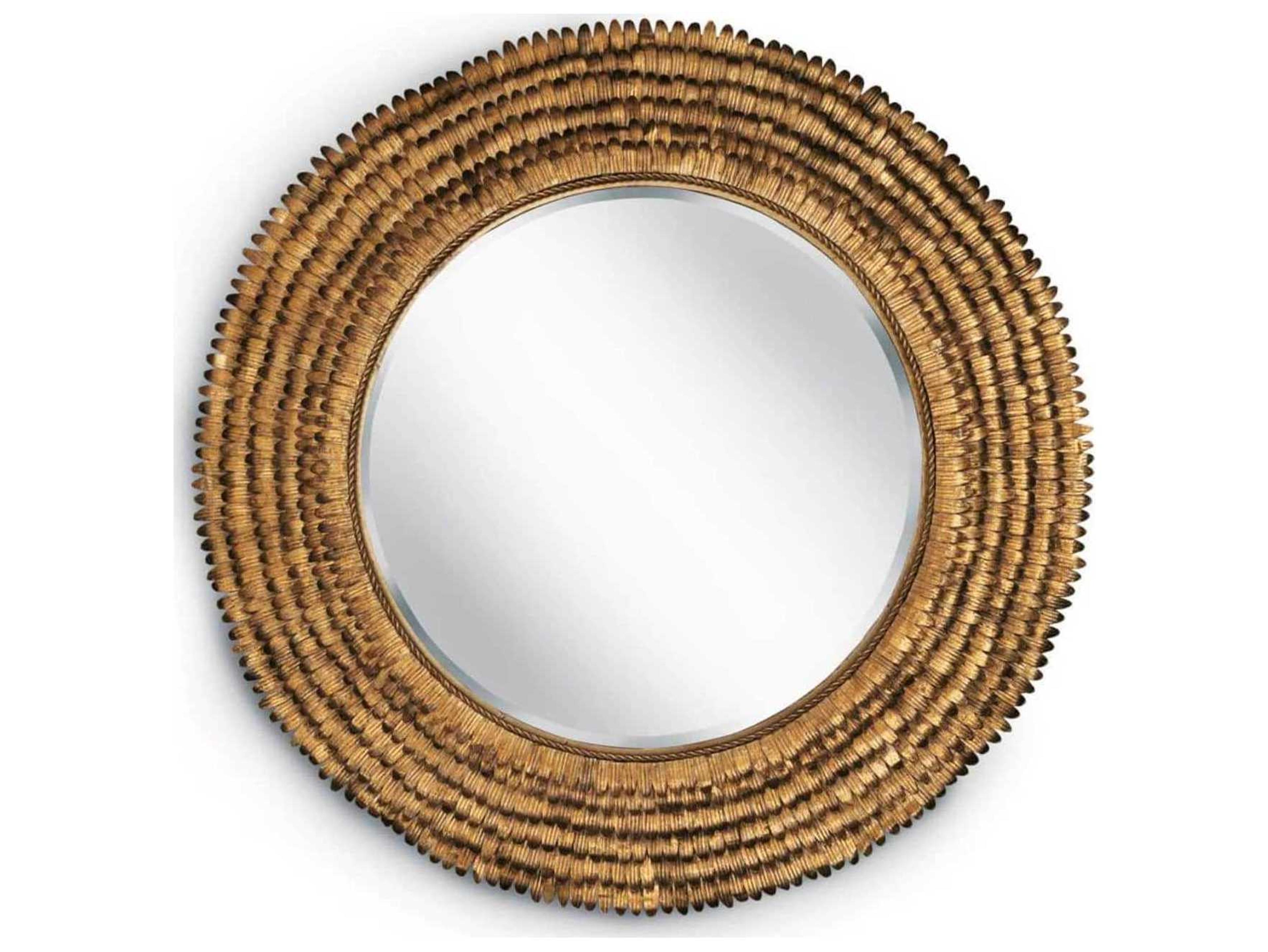 Regina Andrew Gold Leaf Wall Mirror Round