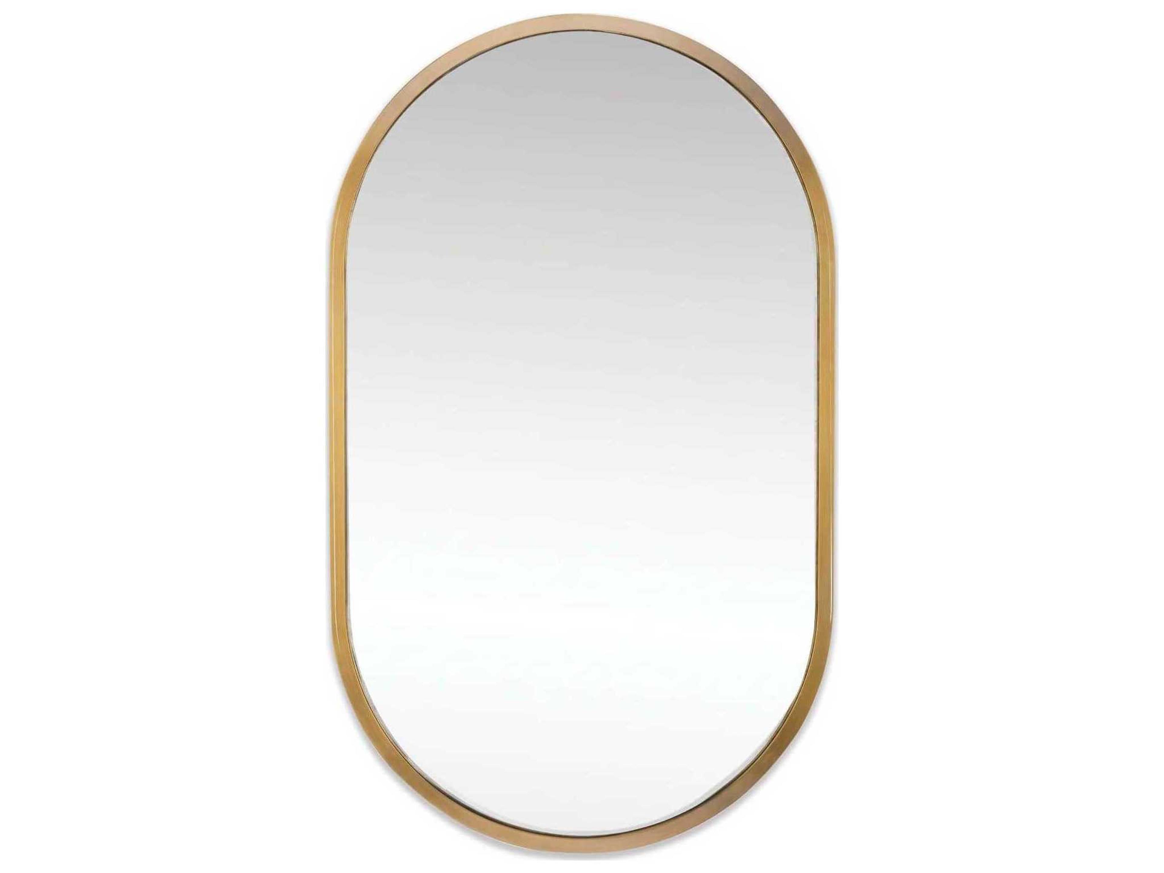 Regina Andrew Canal Natural Brass Oval Wall Mirror